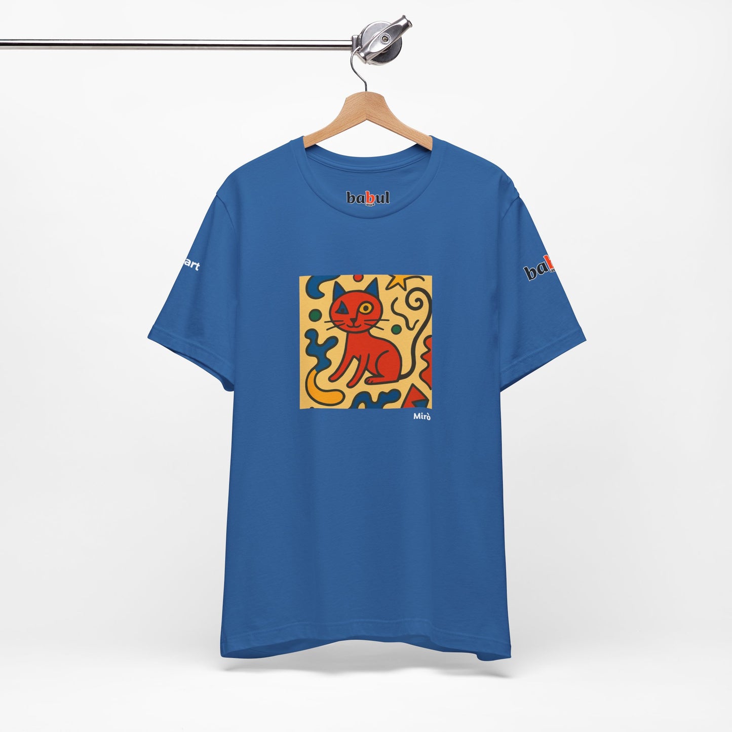 CATART Unisex Jersey Cat T-Shirt - MIRO - Iconic Painting Reimagined with Cats