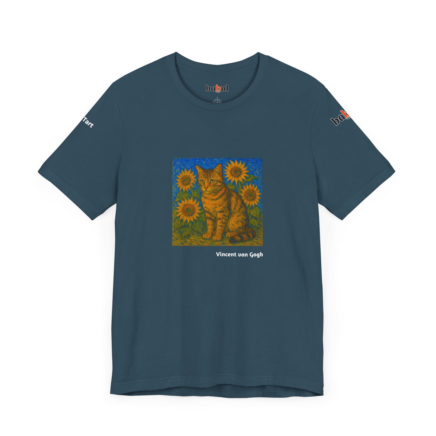 CATART Unisex Jersey Cat T-Shirt - Vincent van Gogh - Iconic Painting Reimagined with Cats