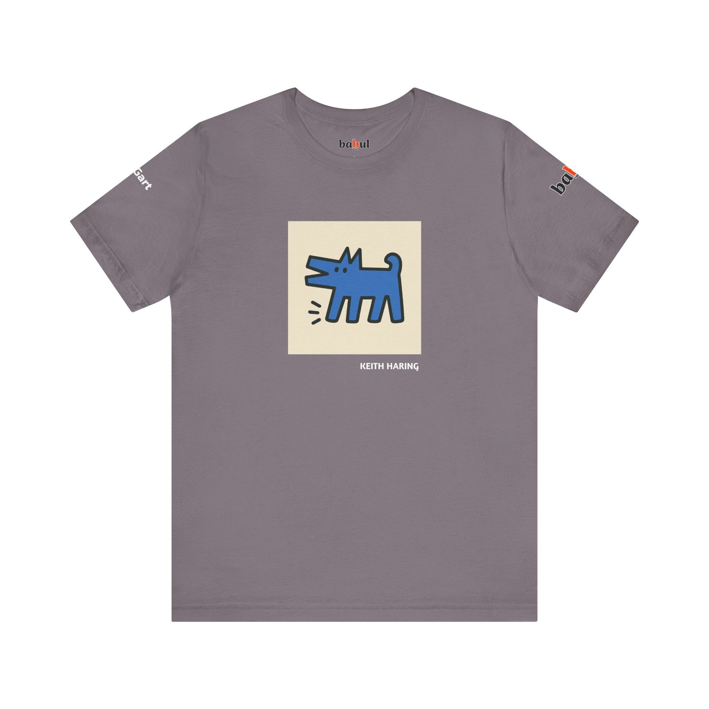 DOGART Unisex Jersey Cat T-Shirt - KEITH HARING - Iconic Painting Reimagined with Dogs