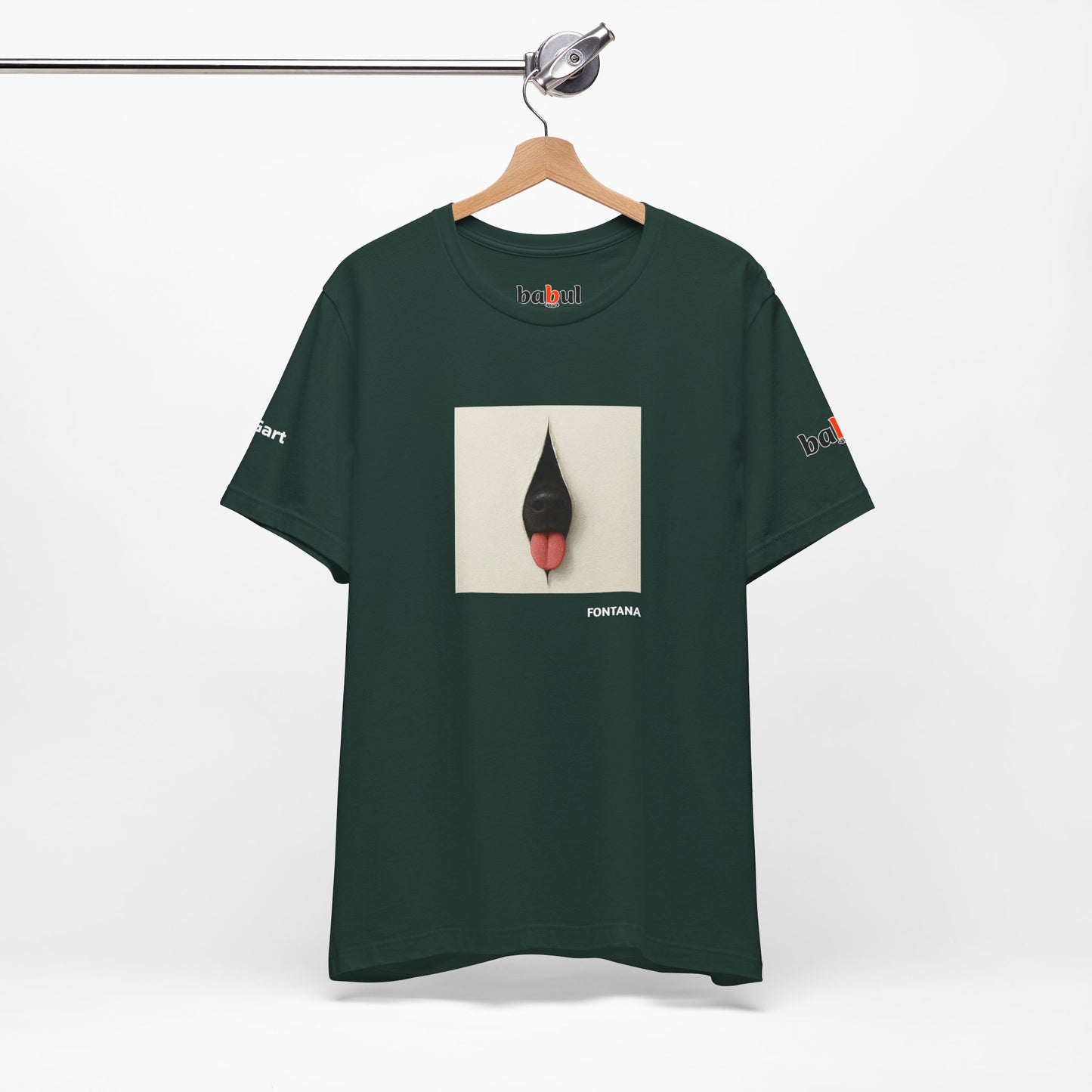 DOGART Unisex Jersey Dog T-Shirt - FONTANA - Iconic Painting Reimagined with Dogs