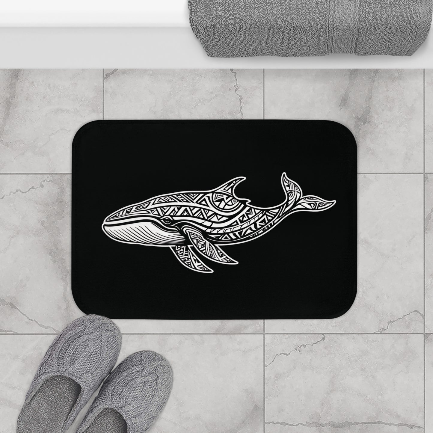 Tribal Bath Mat. Ocean Energy, Tribal Style
