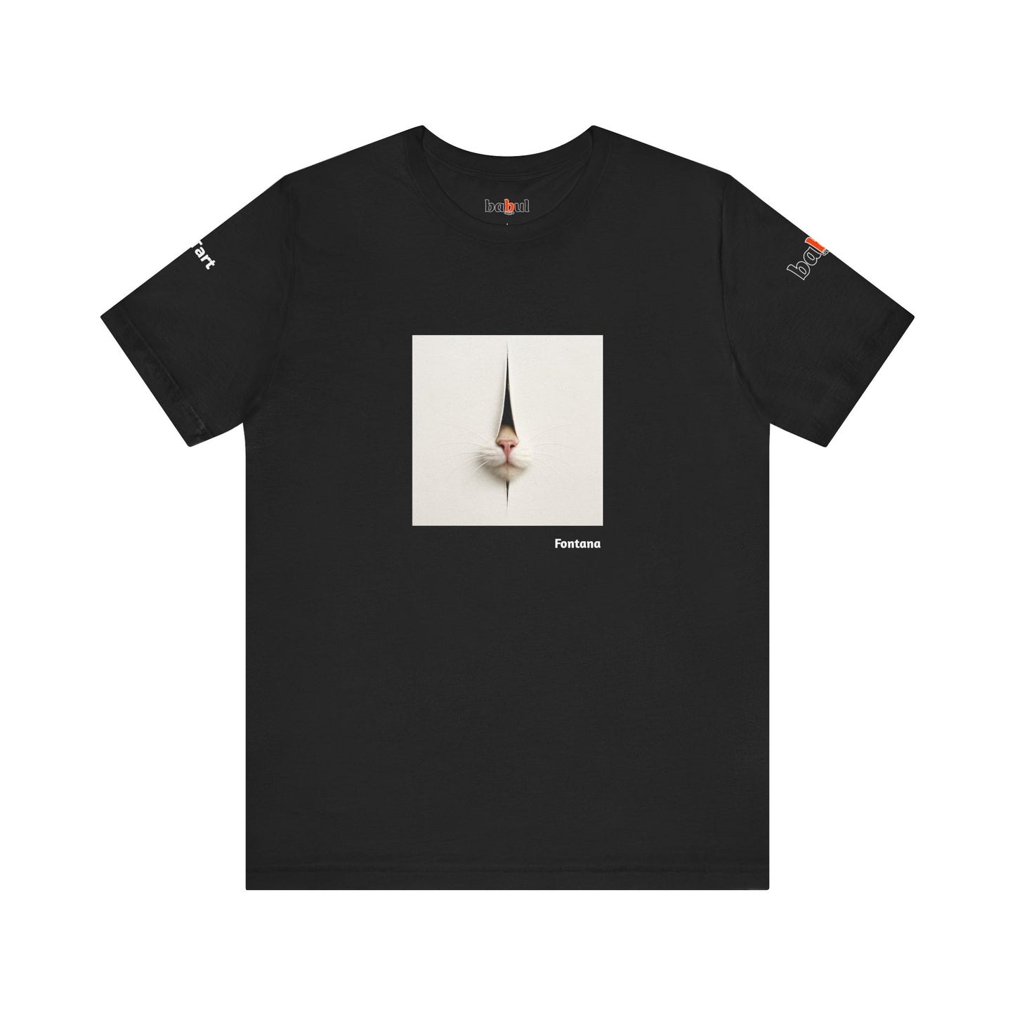 CATART Unisex Jersey Cat T-Shirt - FONTANA - Iconic Painting Reimagined with Cats