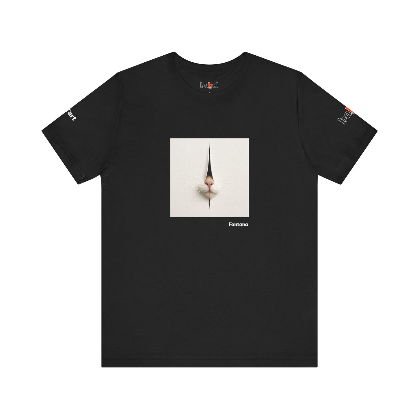 CATART Unisex Jersey Cat T-Shirt - FONTANA - Iconic Painting Reimagined with Cats