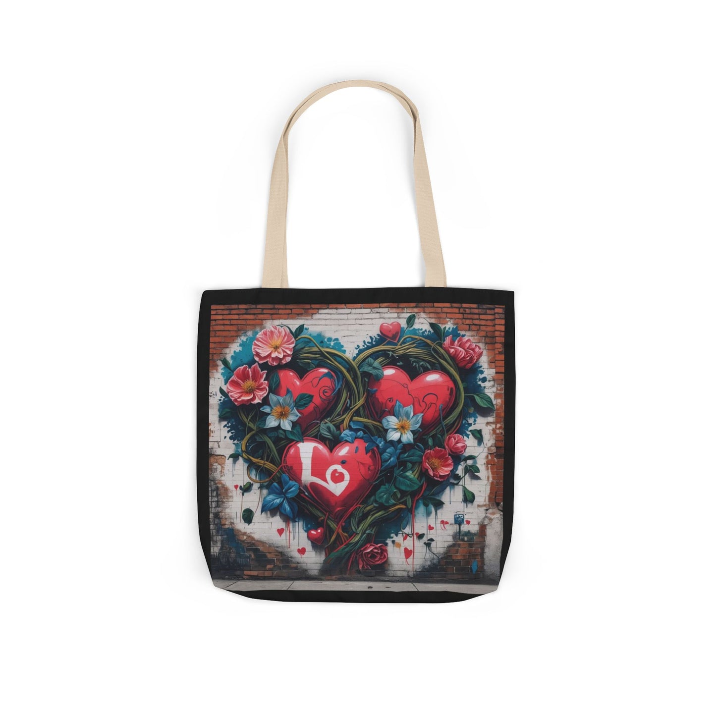 Artistic Surge - Eco-Friendly Canvas Tote Bag - LOVE HEARTS