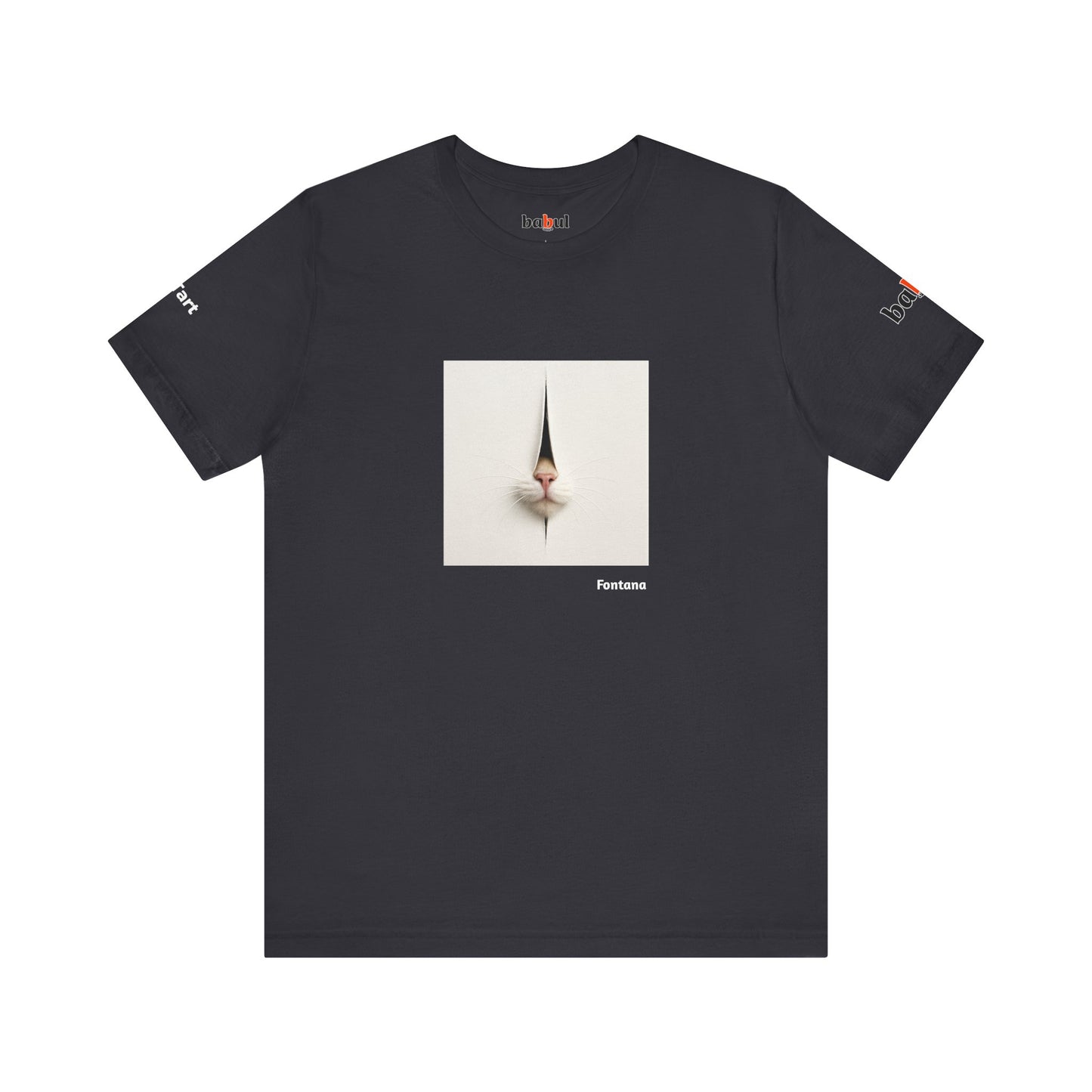 CATART Unisex Jersey Cat T-Shirt - FONTANA - Iconic Painting Reimagined with Cats