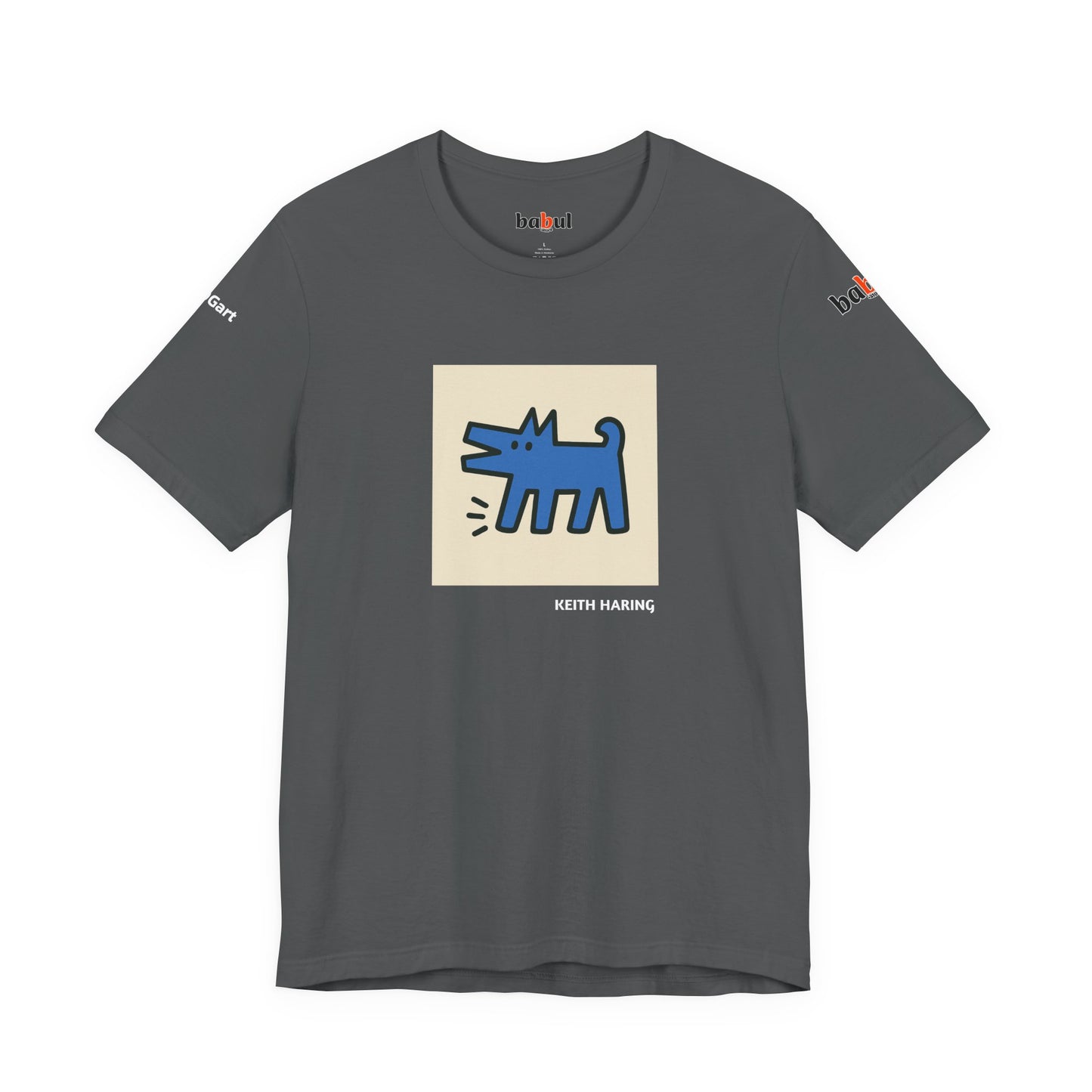 DOGART Unisex Jersey Cat T-Shirt - KEITH HARING - Iconic Painting Reimagined with Dogs