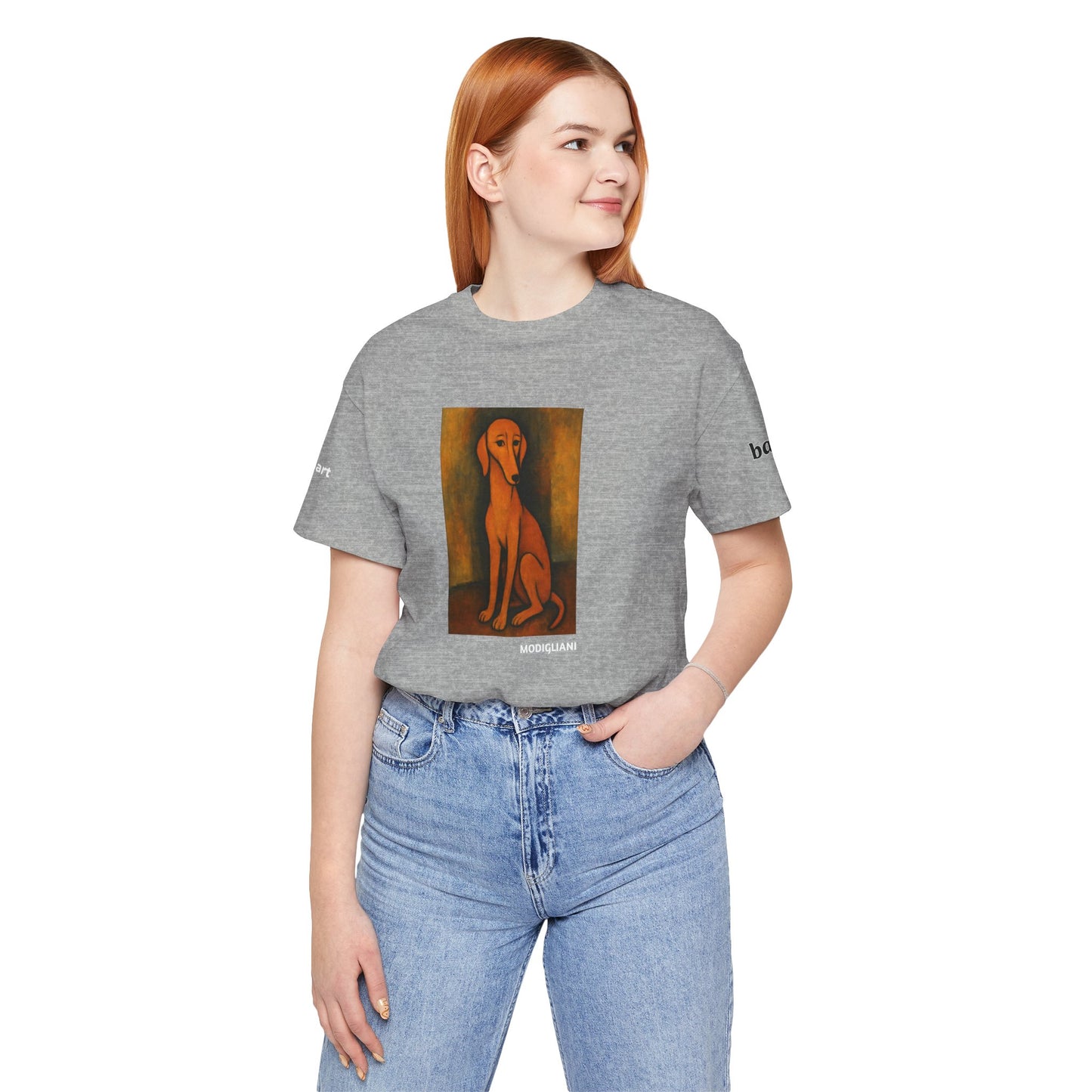 DOGART Unisex Jersey DOG T-Shirt - MODIGLIANI - Iconic Painting Reimagined with Dogs