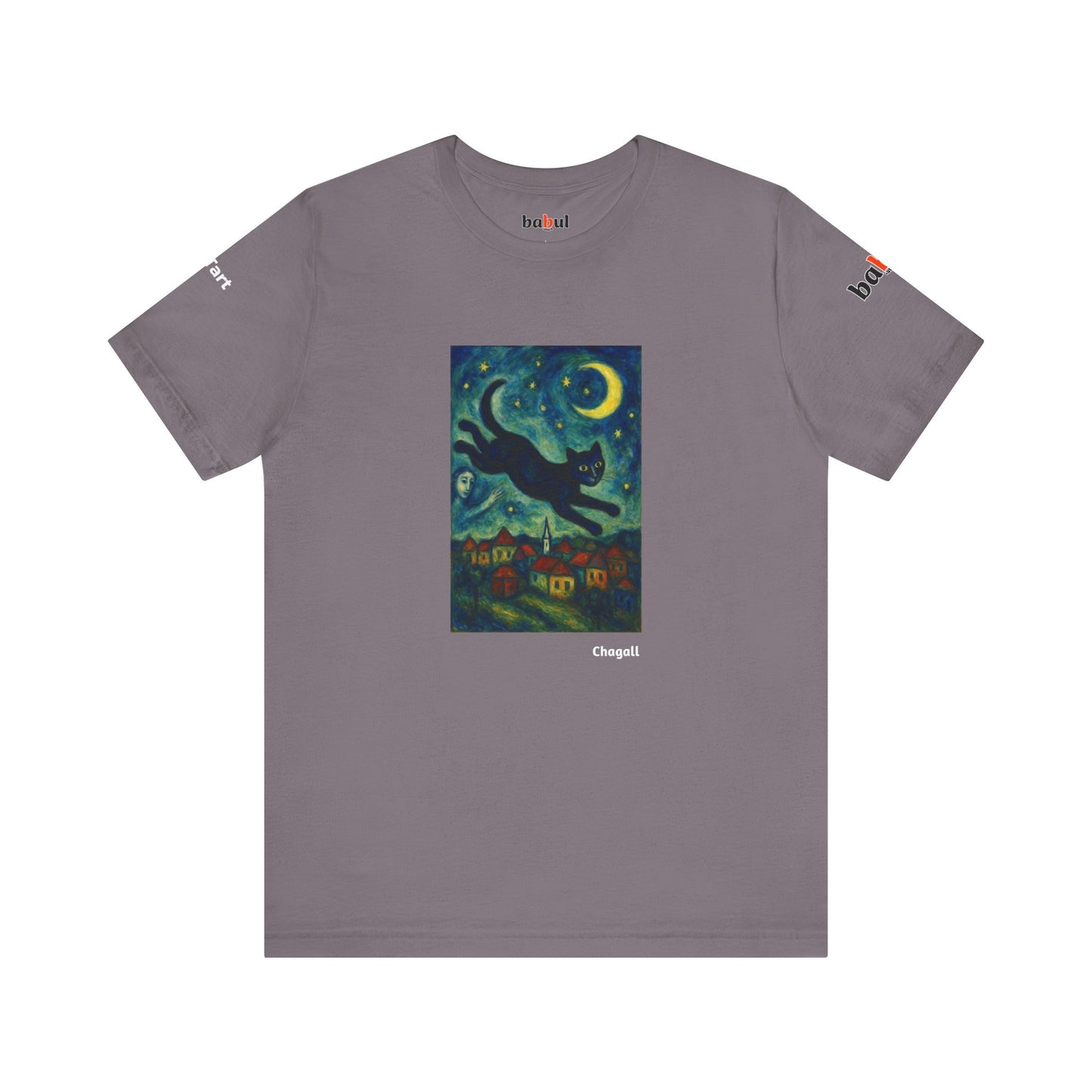 CATART Unisex Jersey Cat T-Shirt - MARC CHAGALL - Iconic Painting Reimagined with Cats