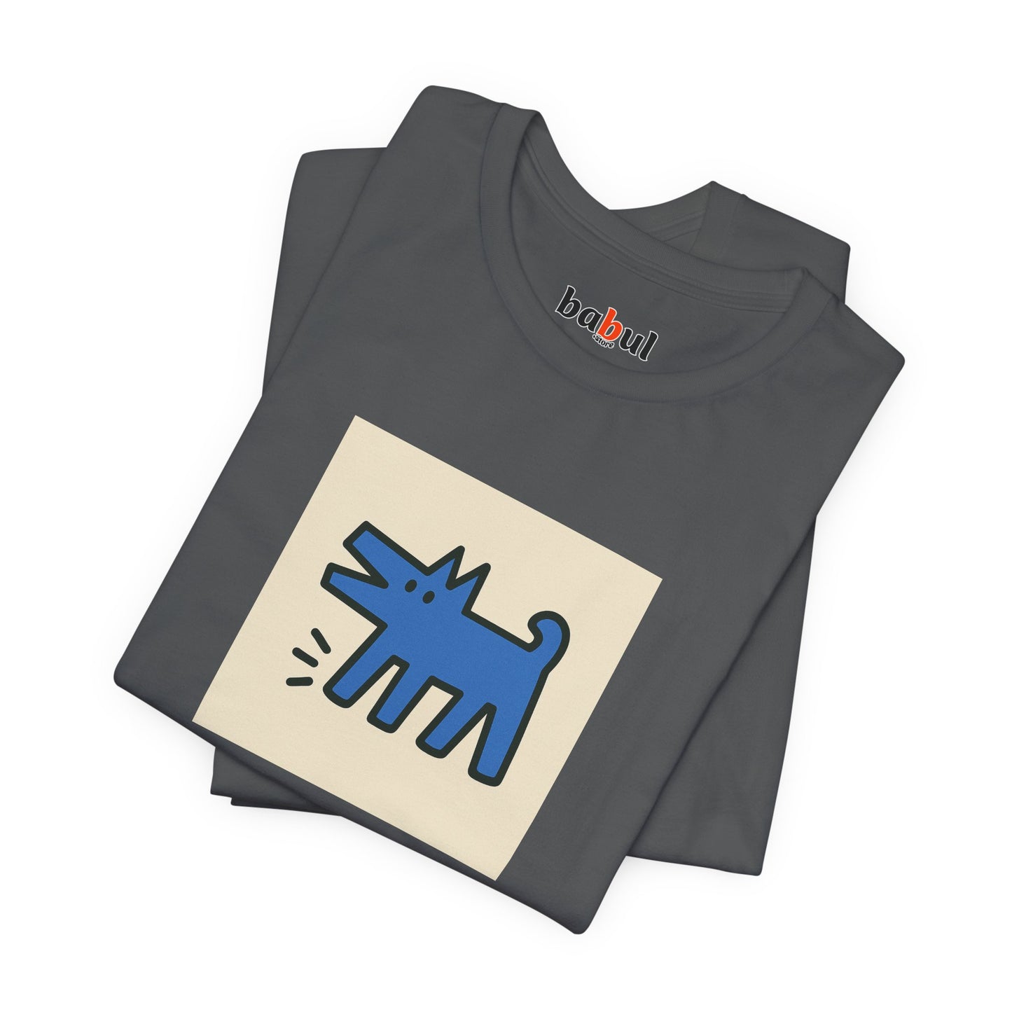 DOGART Unisex Jersey Cat T-Shirt - KEITH HARING - Iconic Painting Reimagined with Dogs