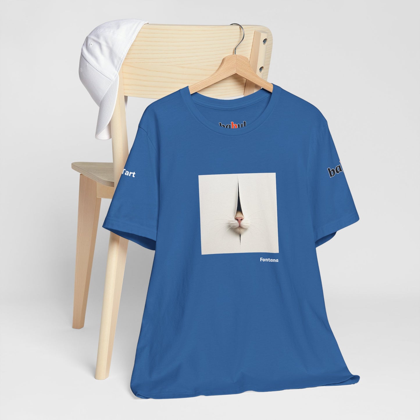 CATART Unisex Jersey Cat T-Shirt - FONTANA - Iconic Painting Reimagined with Cats