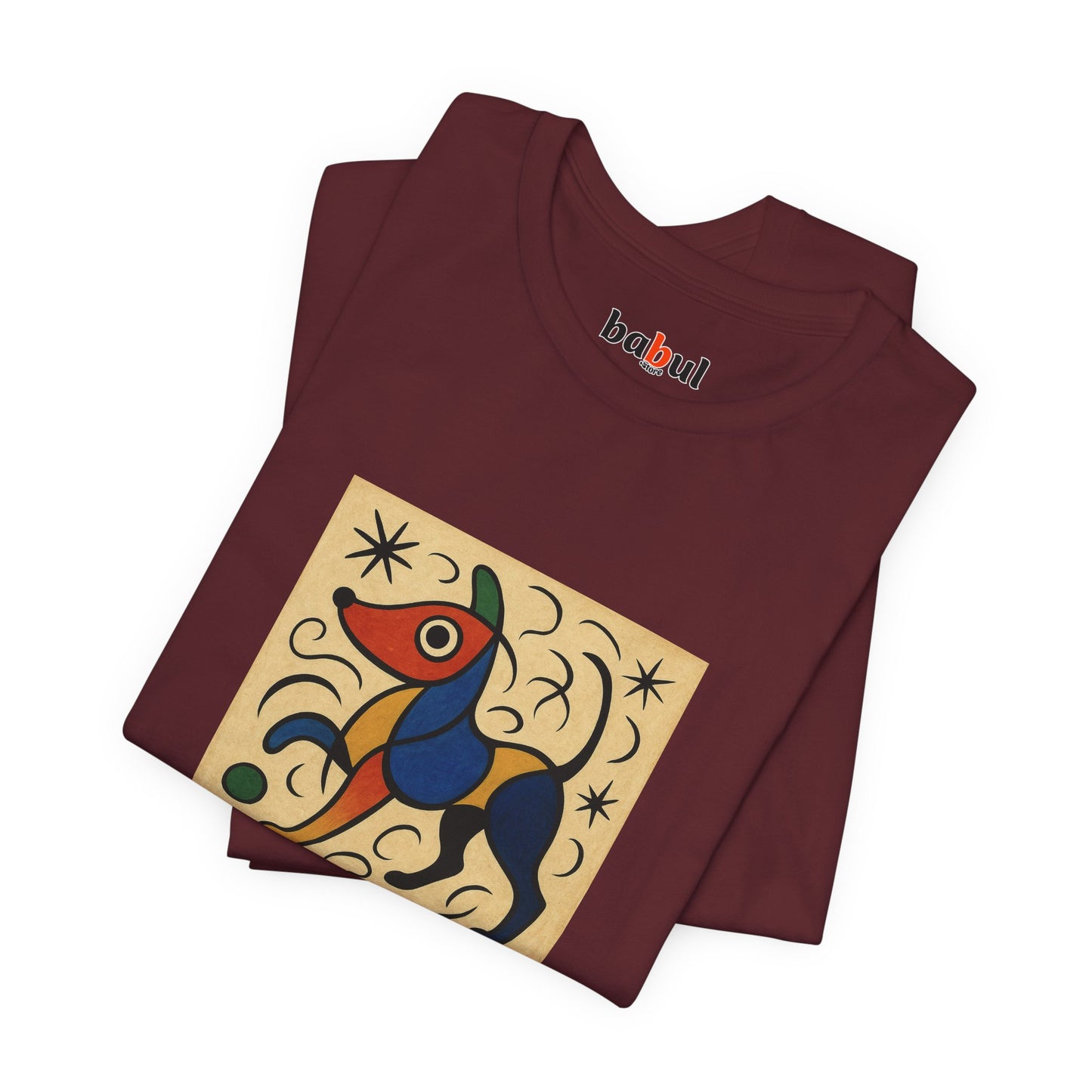 DOGART Unisex Jersey Dog T-Shirt - MIRO - Iconic Painting Reimagined with Dogs
