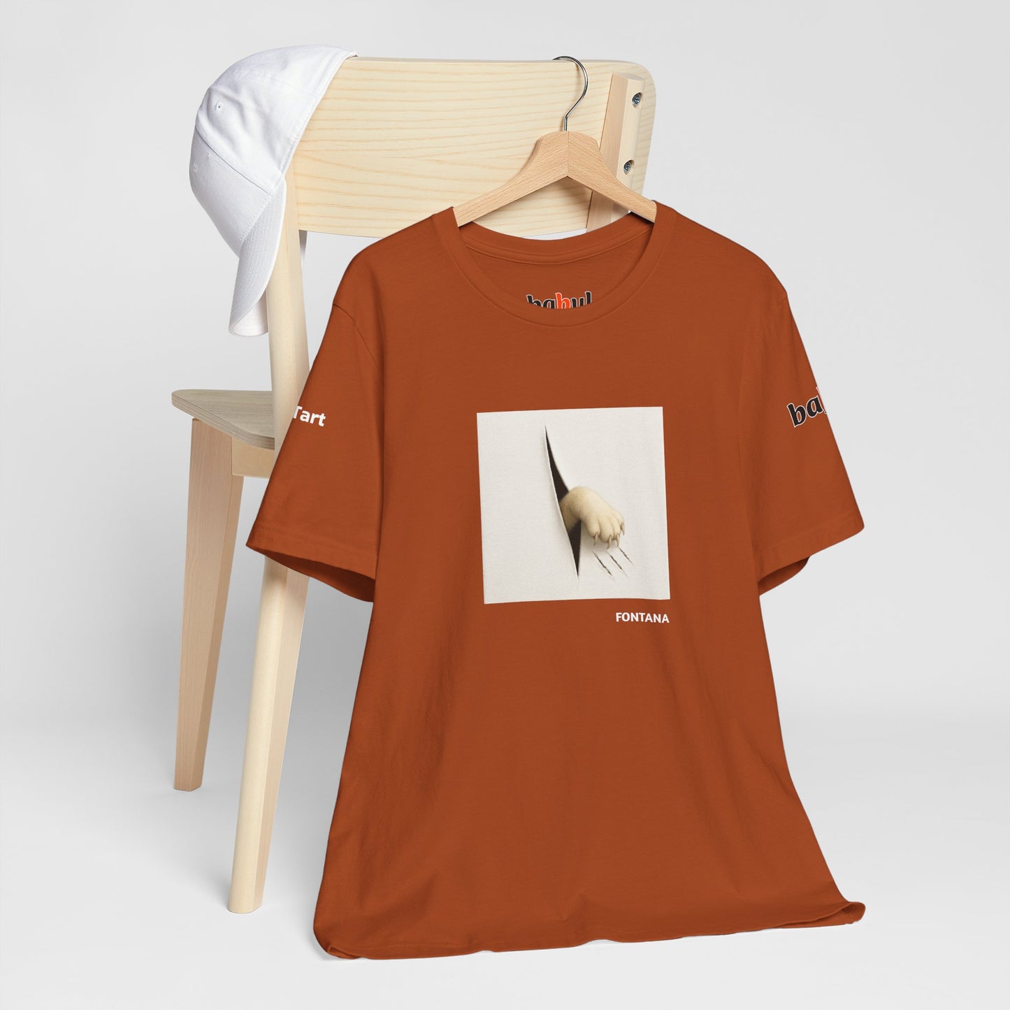CATART Unisex Jersey Cat T-Shirt - FONTANA - Iconic Painting Reimagined with Cats