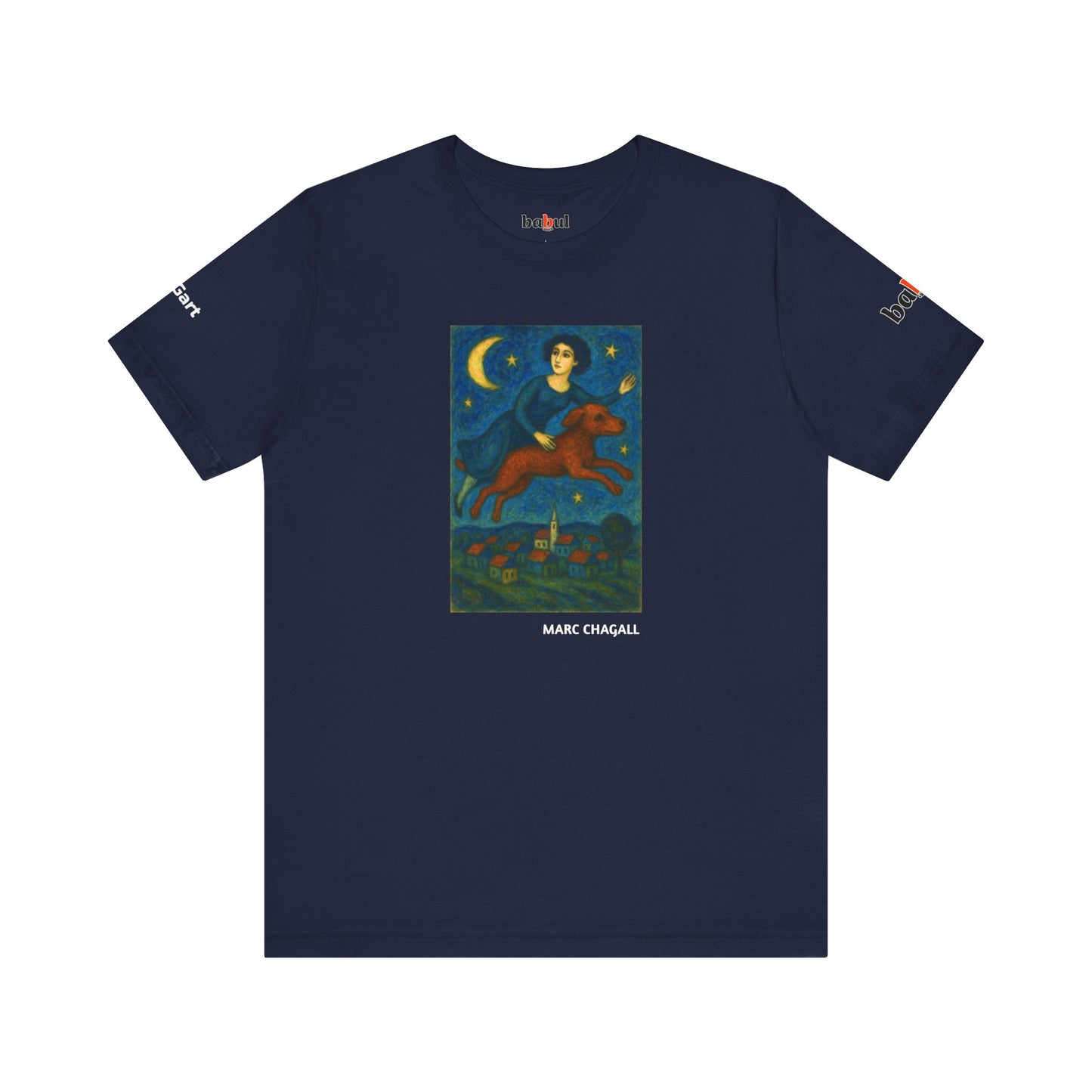 DOGART Unisex Jersey Dog T-Shirt - MARC CHAGALL - Iconic Painting Reimagined with Dogs