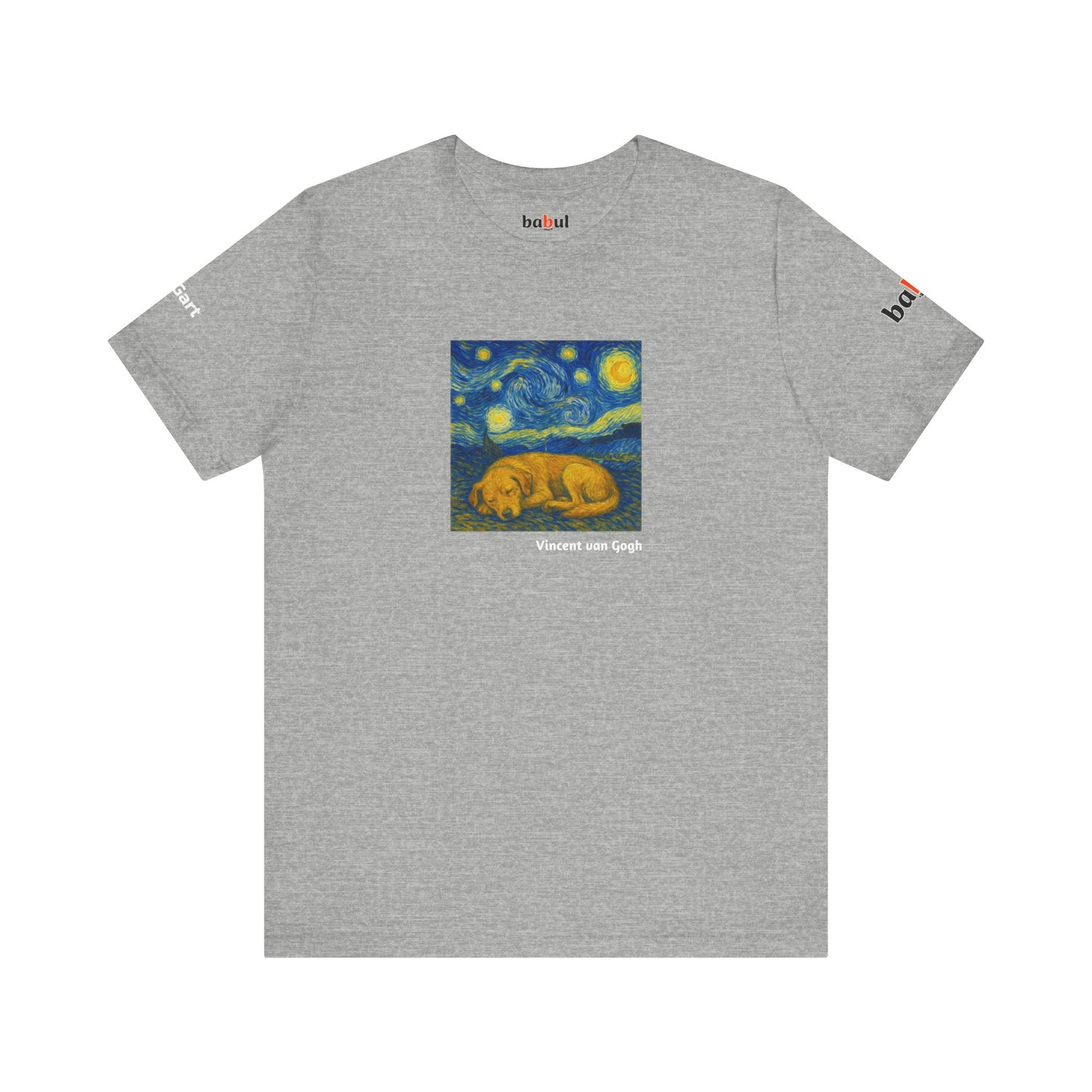 DOGART Unisex Jersey Dog T-Shirt - VAN GOGH - Iconic Painting Reimagined with Dogs