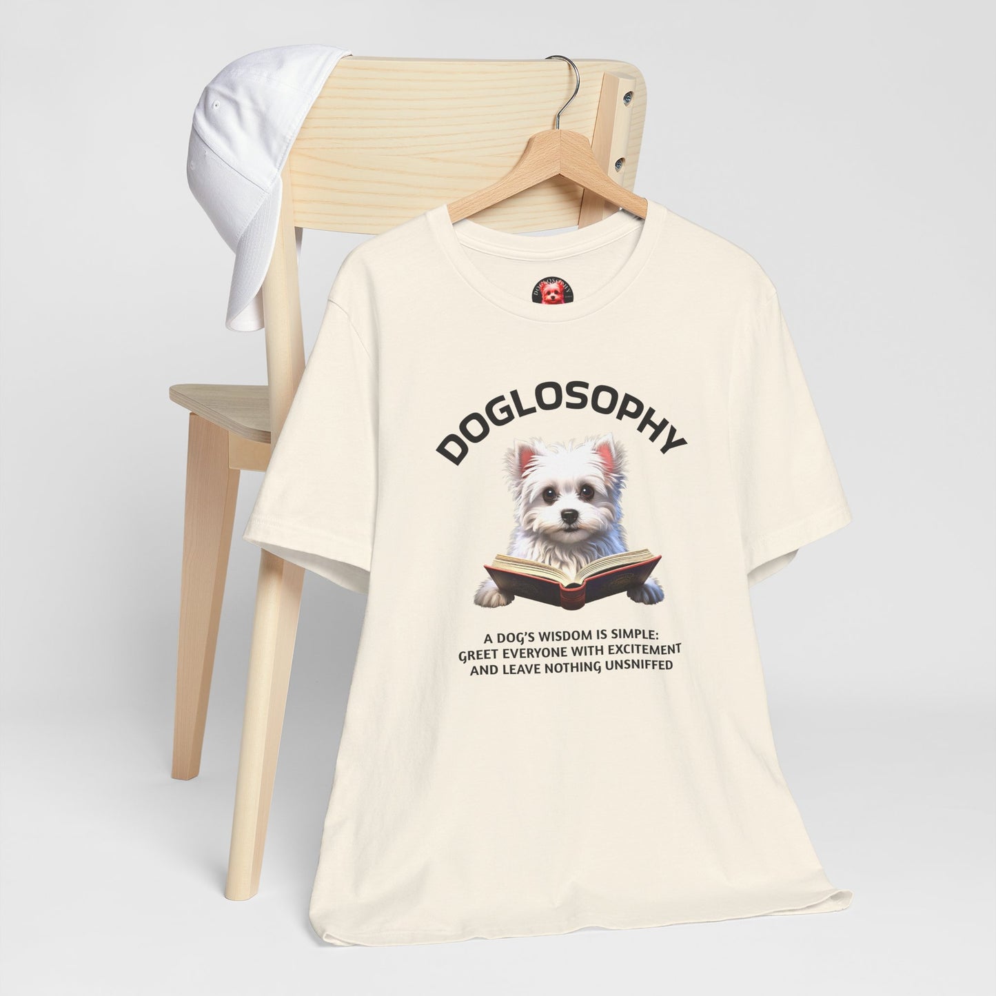 Doglosophy Unisex Jersey Short Sleeve Tee – "A Dog's wisdom is simple" Design