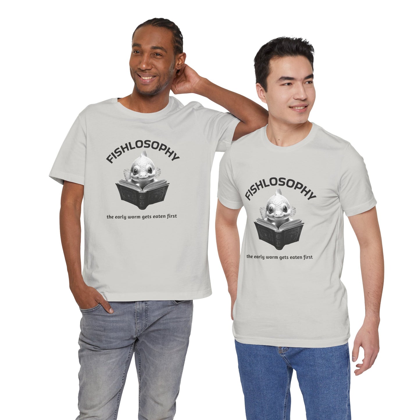 Fishlosophy Unisex Jersey Short Sleeve Tee – The Early Worms Get Eaten First