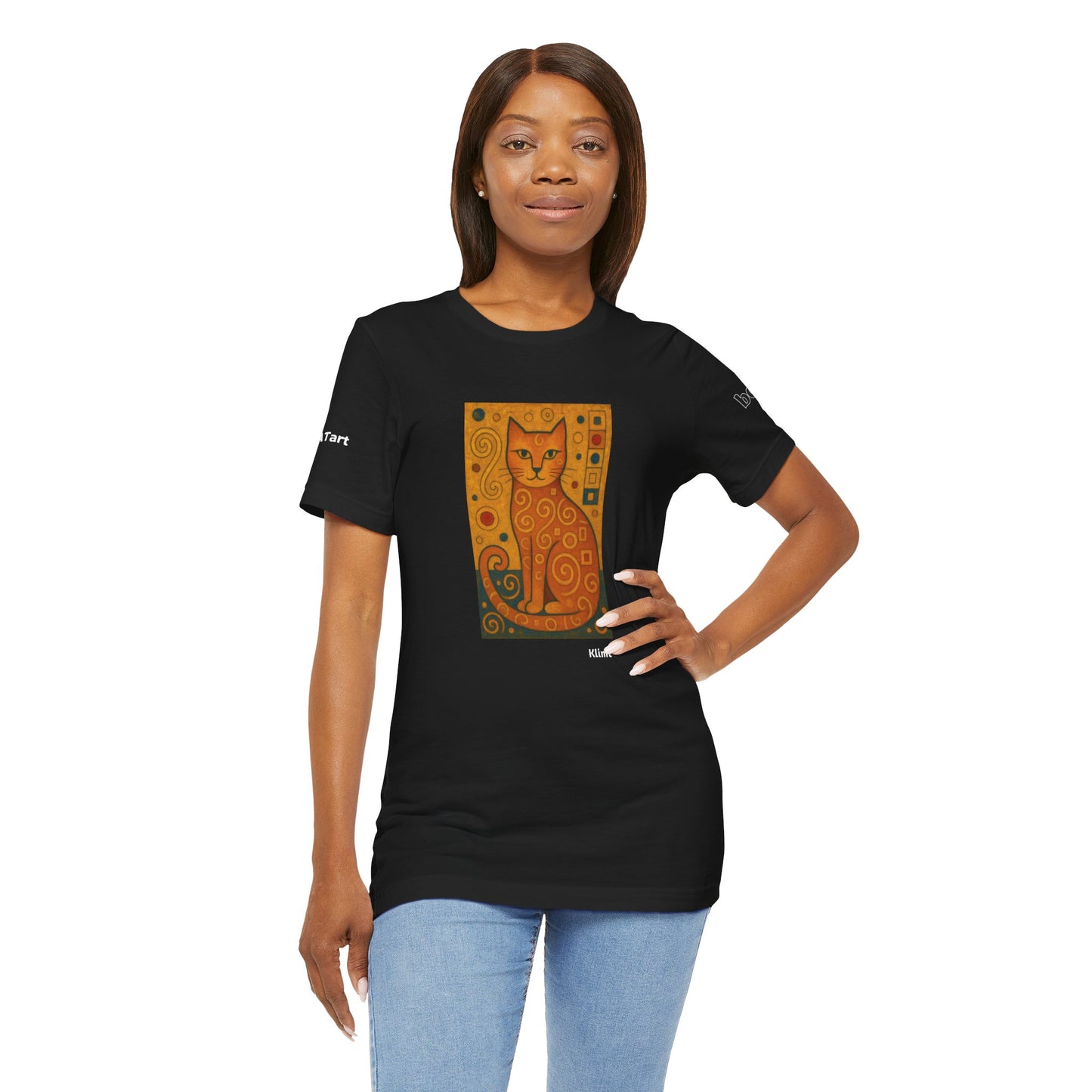 CATART Unisex Jersey Cat T-Shirt - KLIMT - Iconic Painting Reimagined with Cats