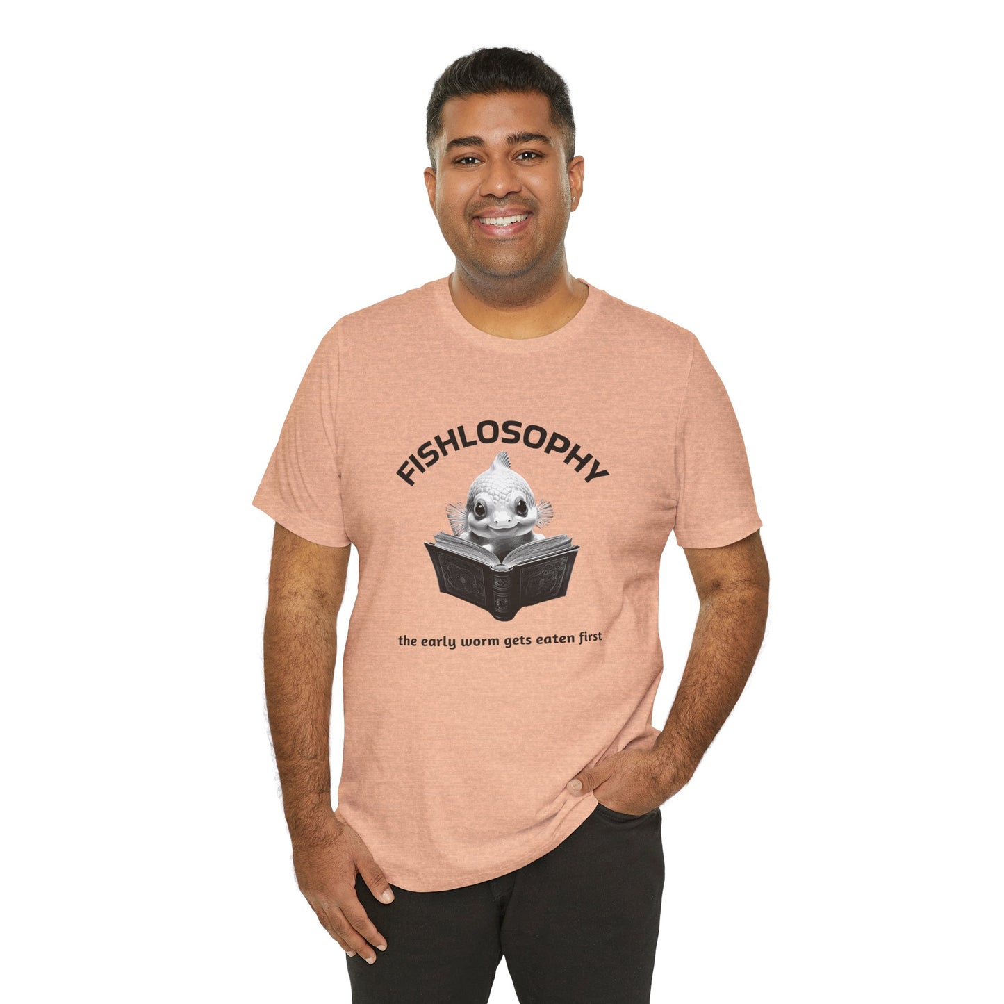 Fishlosophy Unisex Jersey Short Sleeve Tee – The Early Worms Get Eaten First