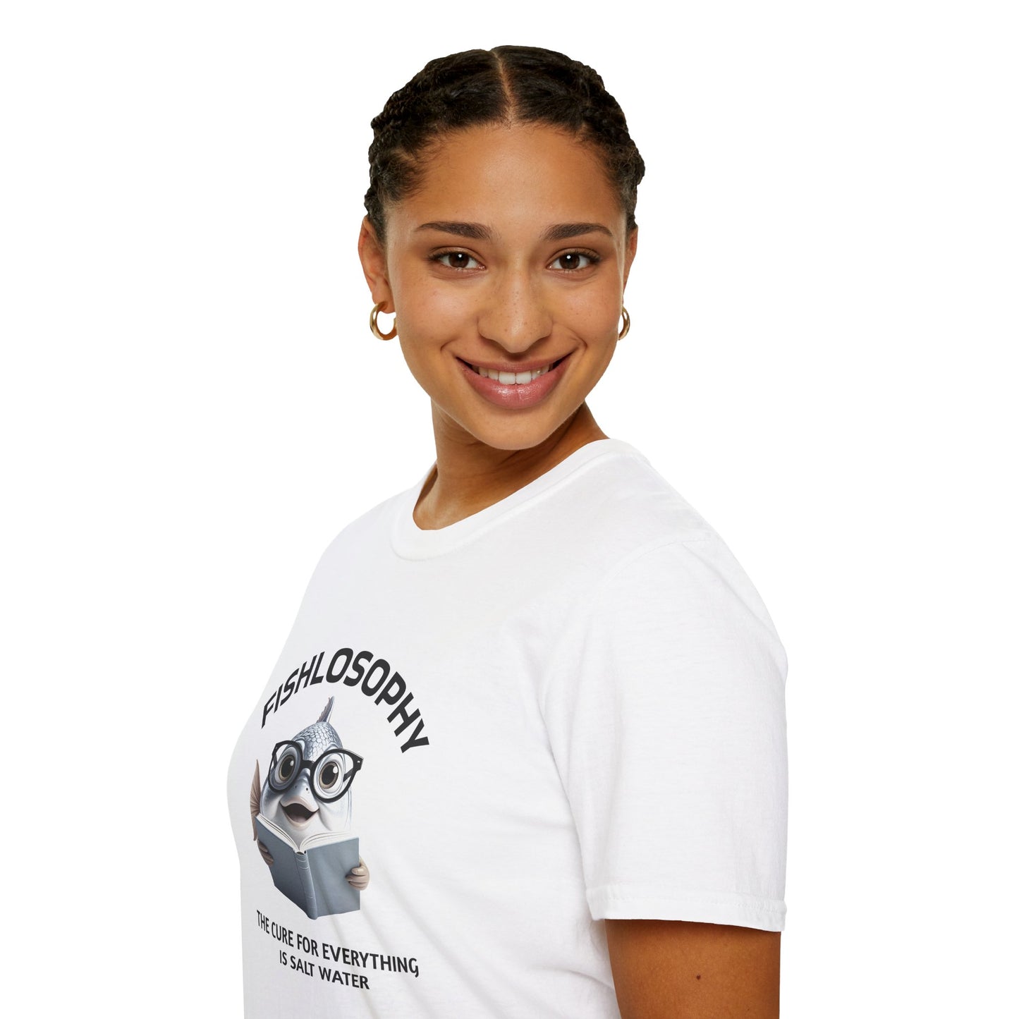 Fishlosophy Unisex T-Shirt - Ocean Vibes and Life's Questions Design - The Cure For Everything Is Salt Water