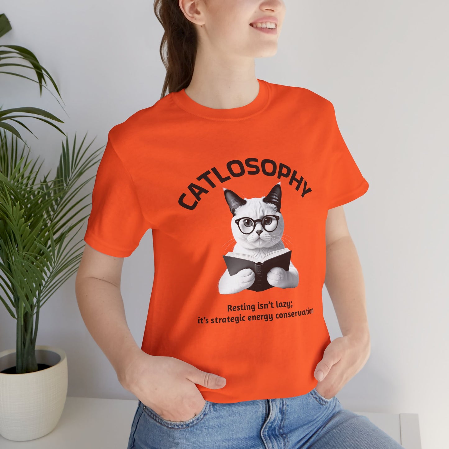 Catlosophy Unisex Jersey Short Sleeve Tee – "Resting isn't Lazy" Design
