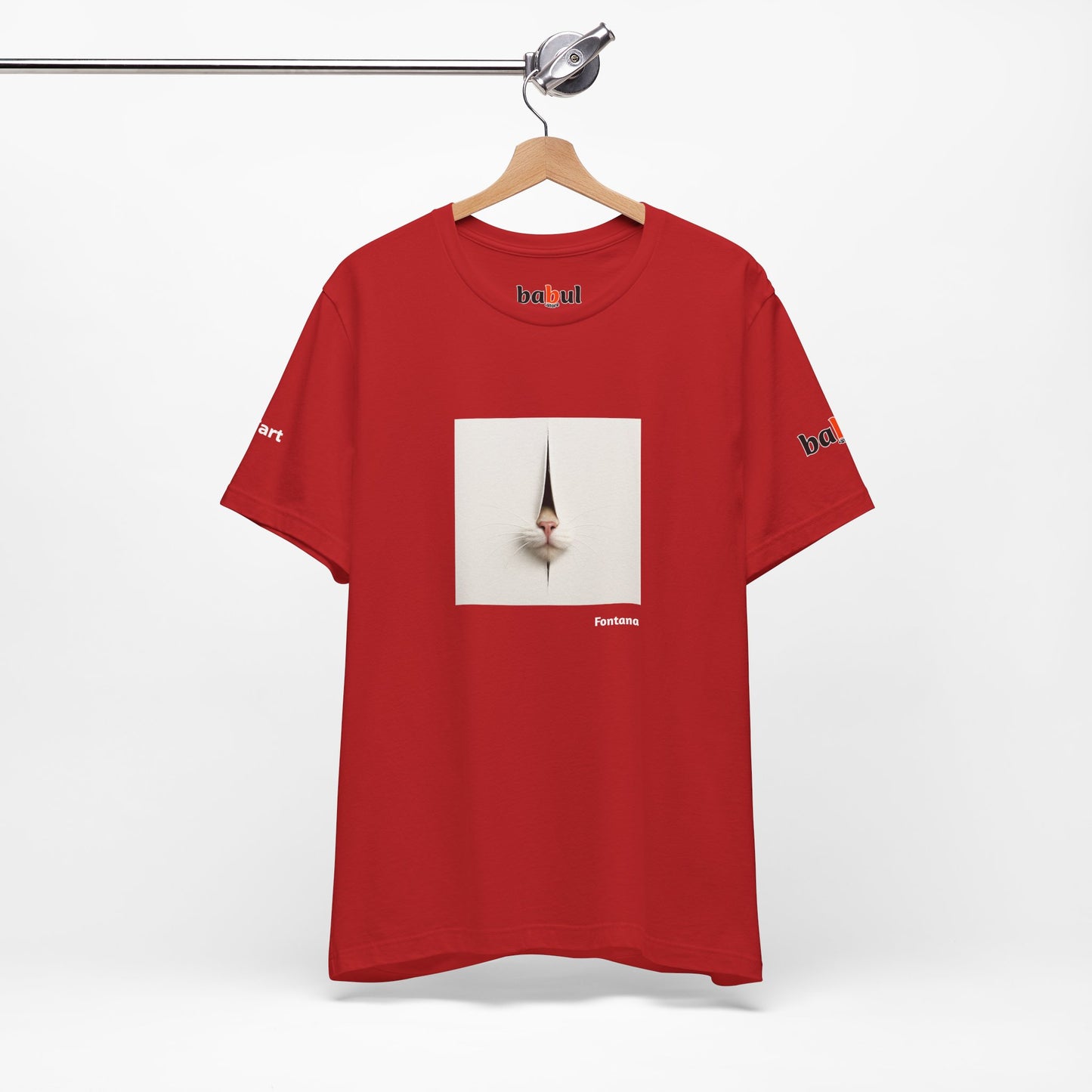 CATART Unisex Jersey Cat T-Shirt - FONTANA - Iconic Painting Reimagined with Cats