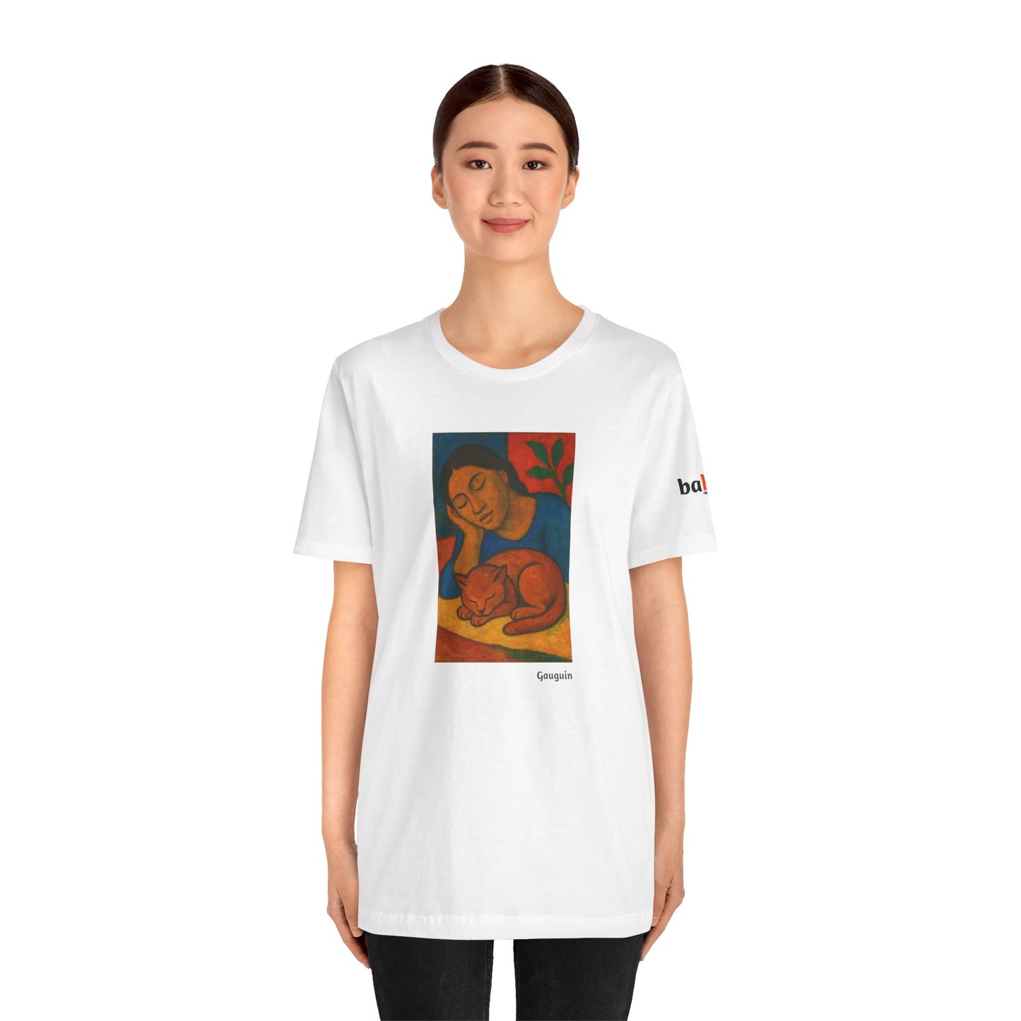 CATART Unisex Jersey Cat T-Shirt - GAUGUIN - Iconic Painting Reimagined with Cats
