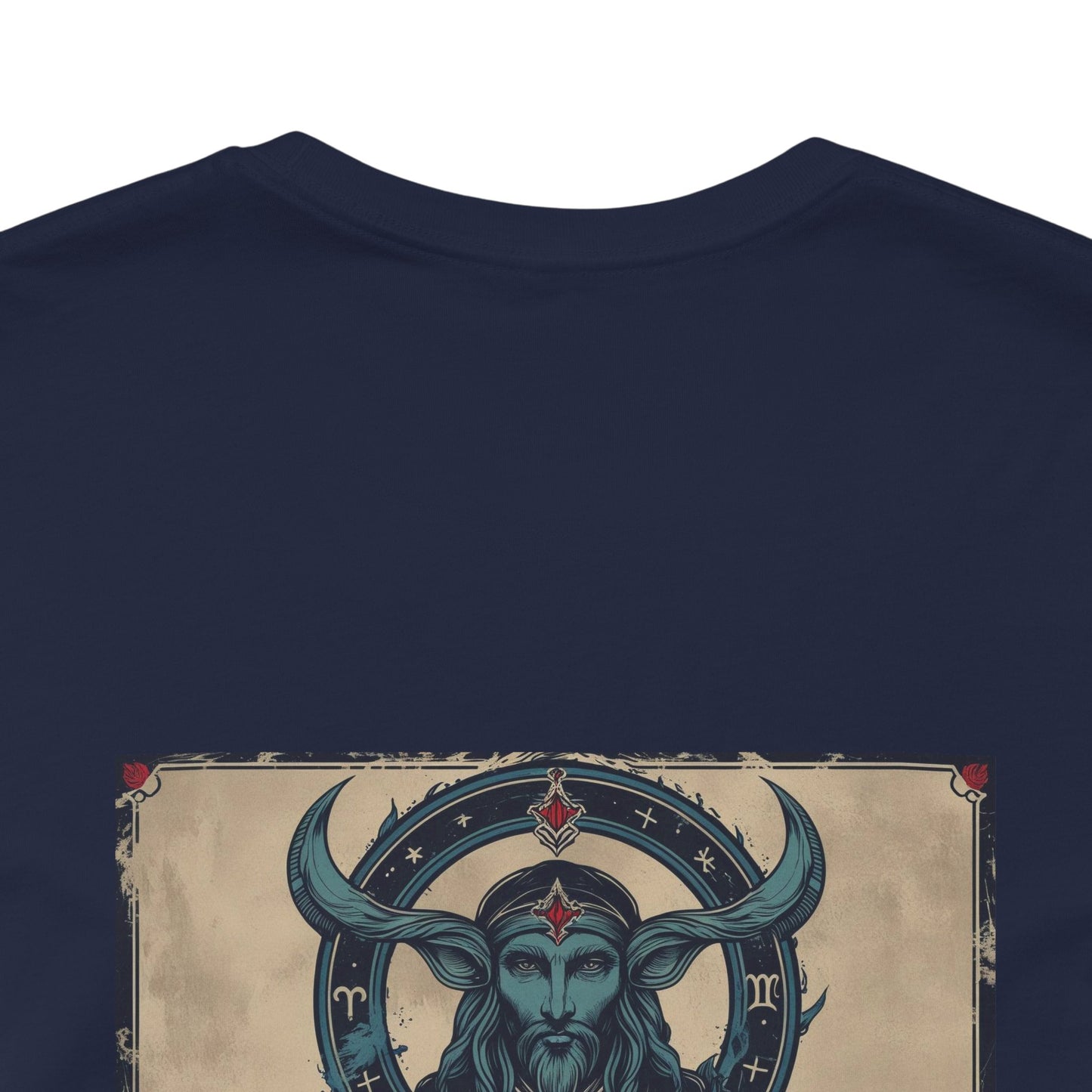 Capricorn - Gothic Zodiac T-Shirt. Blue graphic on the back. Zodiac in the Shadows
