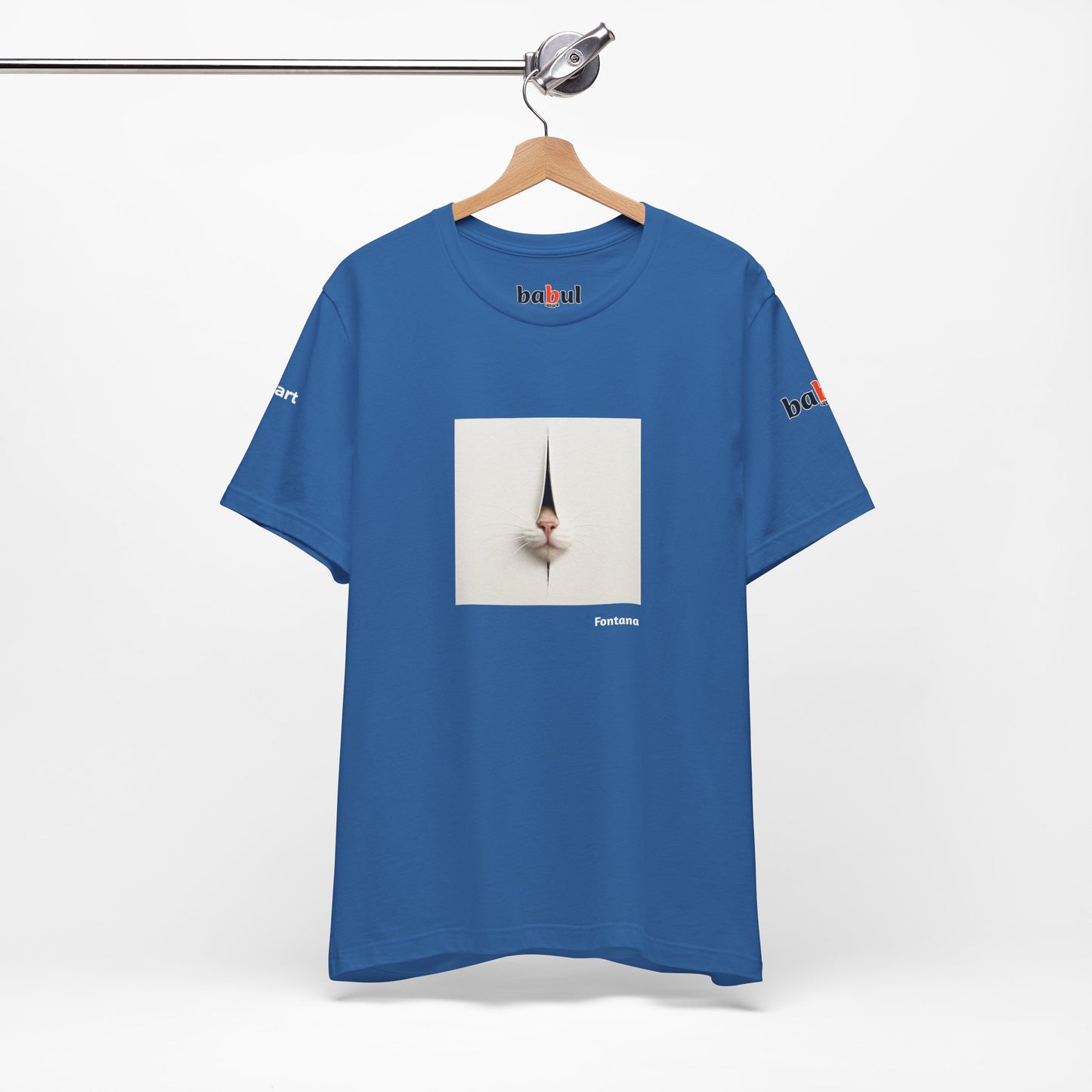 CATART Unisex Jersey Cat T-Shirt - FONTANA - Iconic Painting Reimagined with Cats