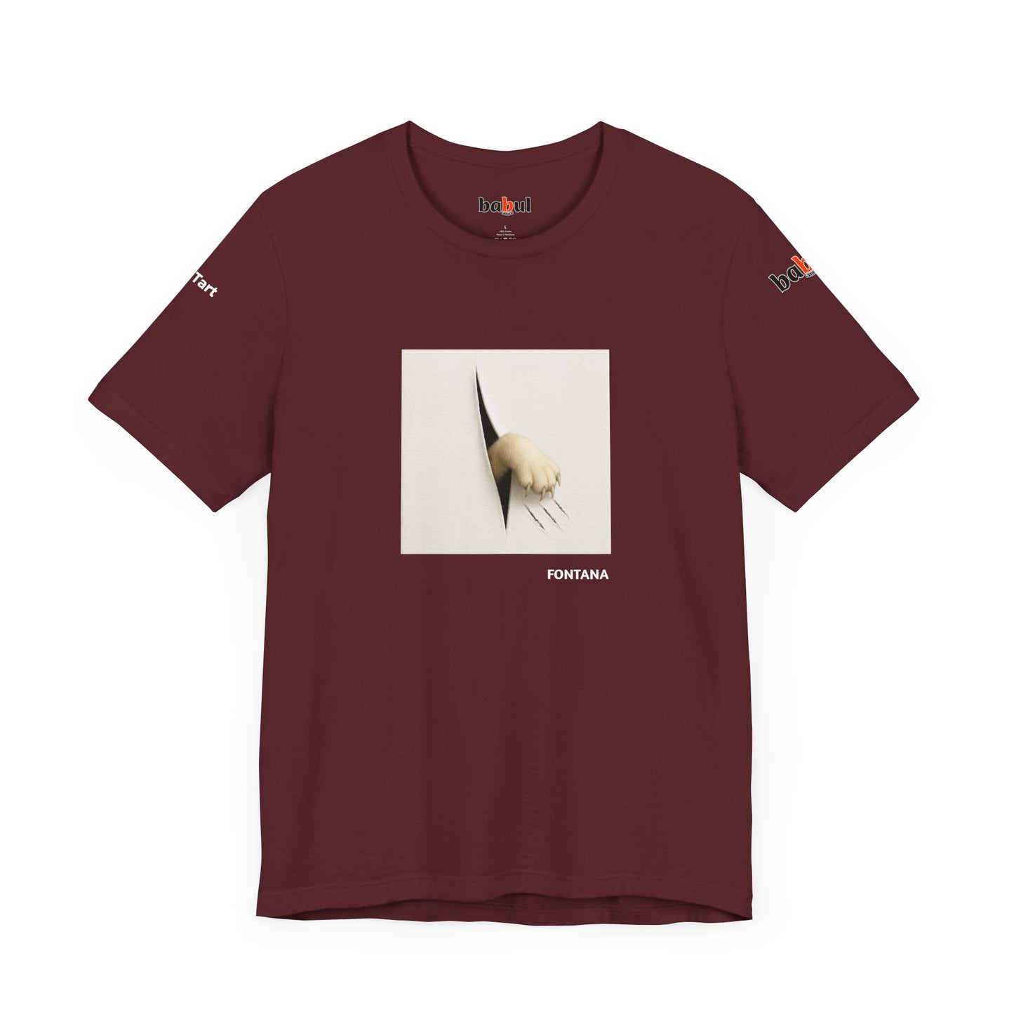 CATART Unisex Jersey Cat T-Shirt - FONTANA - Iconic Painting Reimagined with Cats