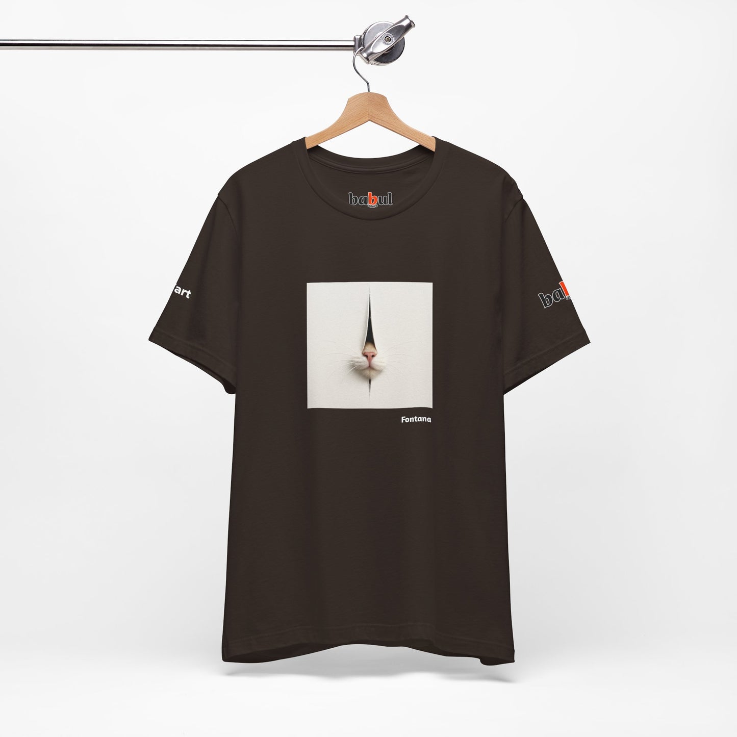 CATART Unisex Jersey Cat T-Shirt - FONTANA - Iconic Painting Reimagined with Cats