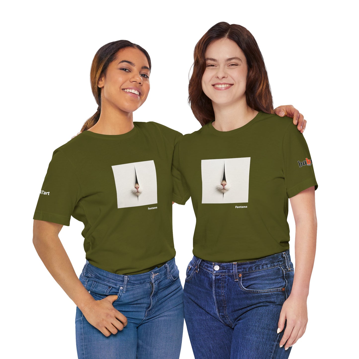 CATART Unisex Jersey Cat T-Shirt - FONTANA - Iconic Painting Reimagined with Cats