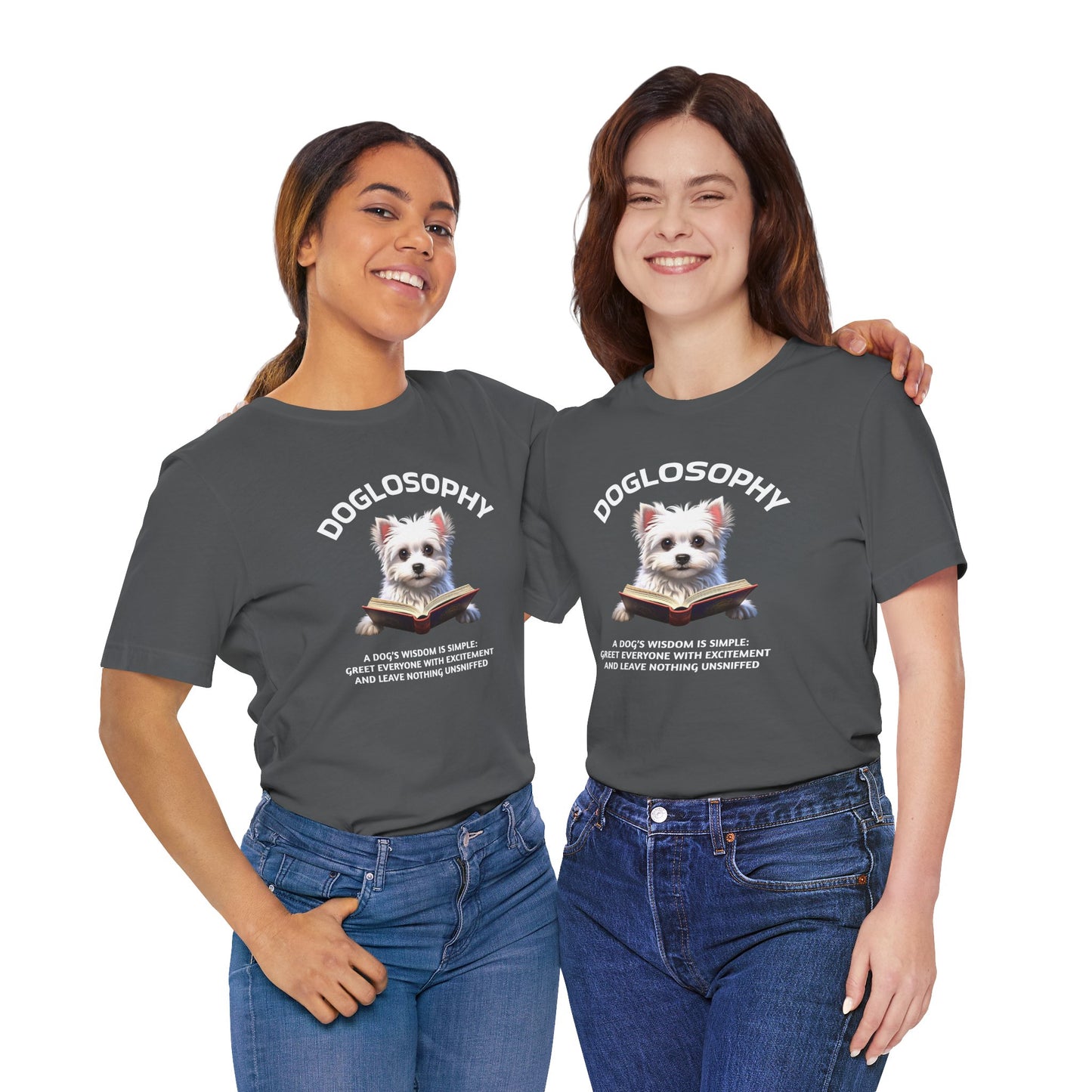 Doglosophy Unisex Jersey Short Sleeve Tee – "A Dog's wisdom is simple" Design