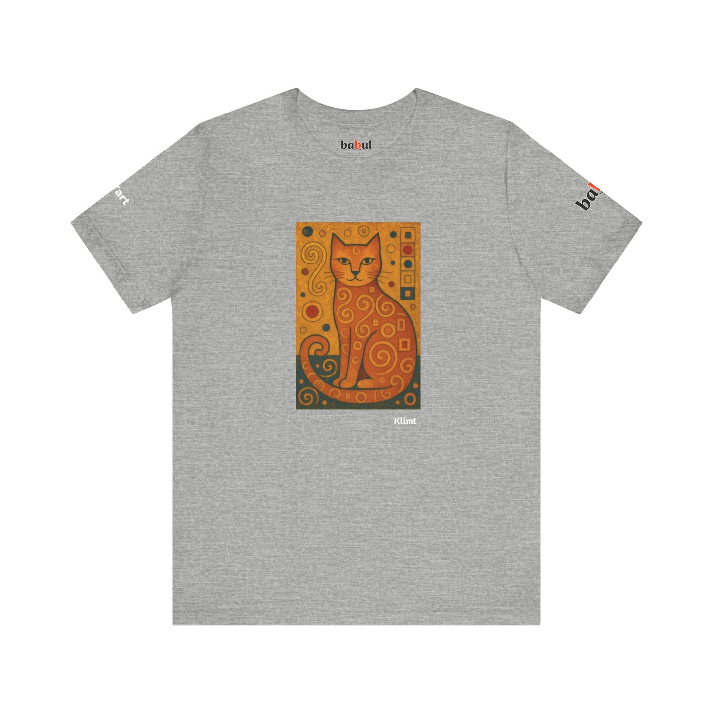 CATART Unisex Jersey Cat T-Shirt - KLIMT - Iconic Painting Reimagined with Cats
