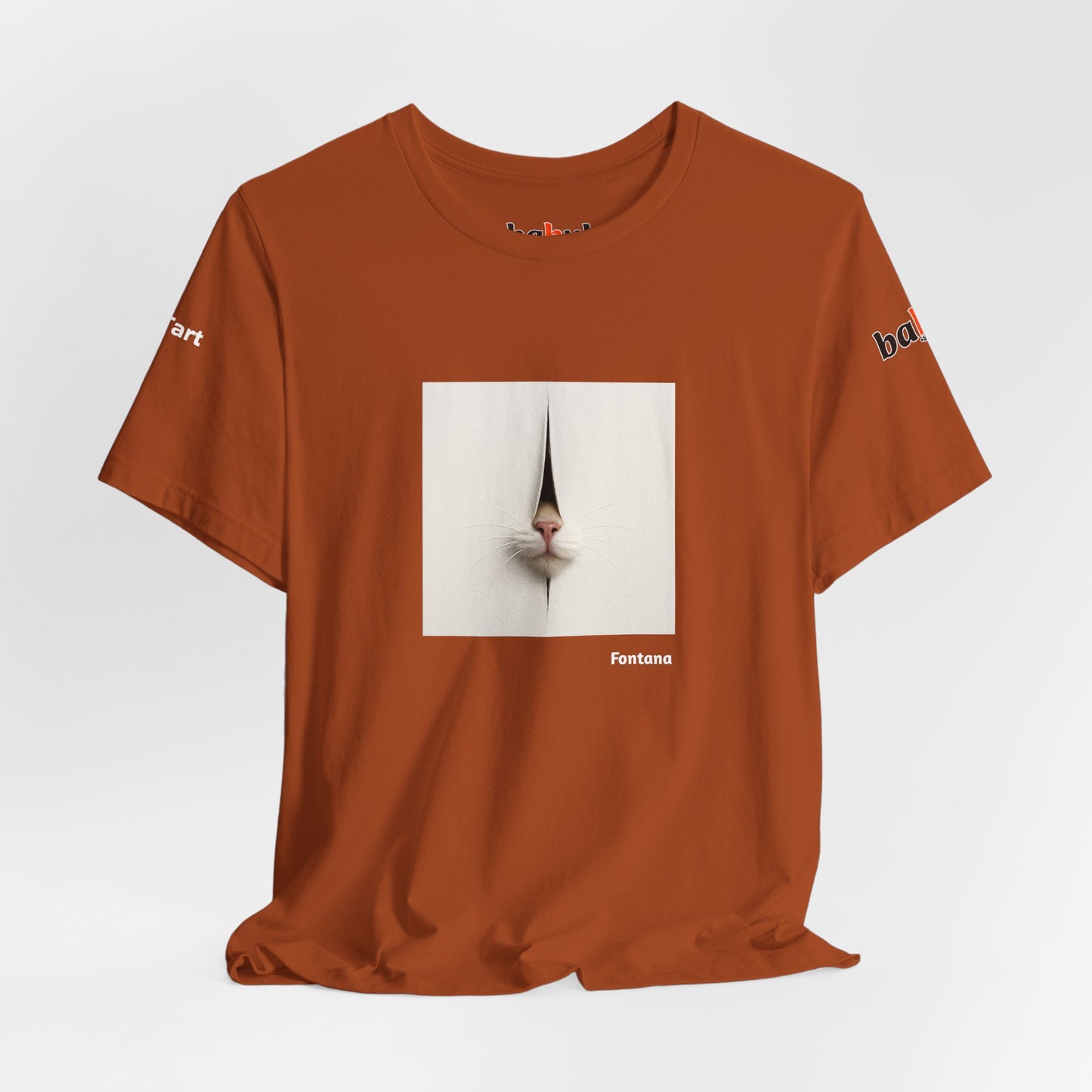 CATART Unisex Jersey Cat T-Shirt - FONTANA - Iconic Painting Reimagined with Cats