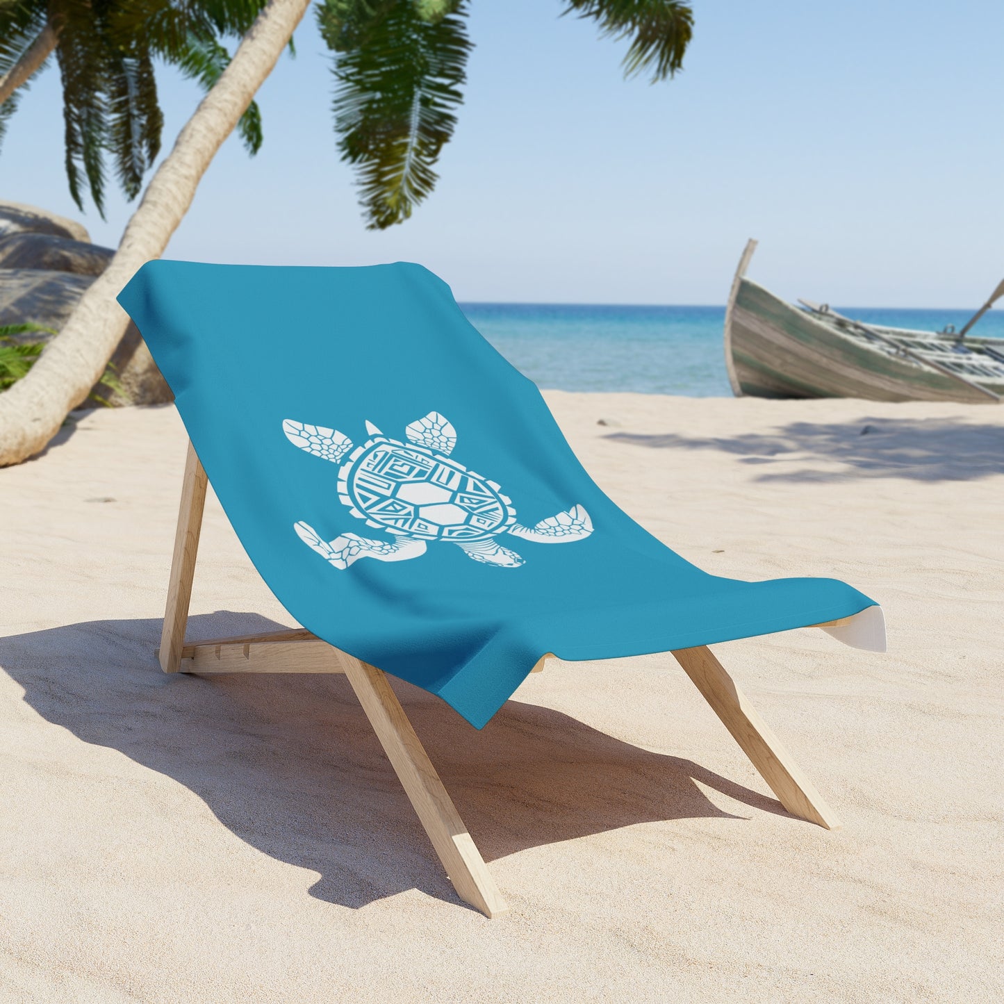 Tribal Waves Beach Towel - SEA TURTLE
