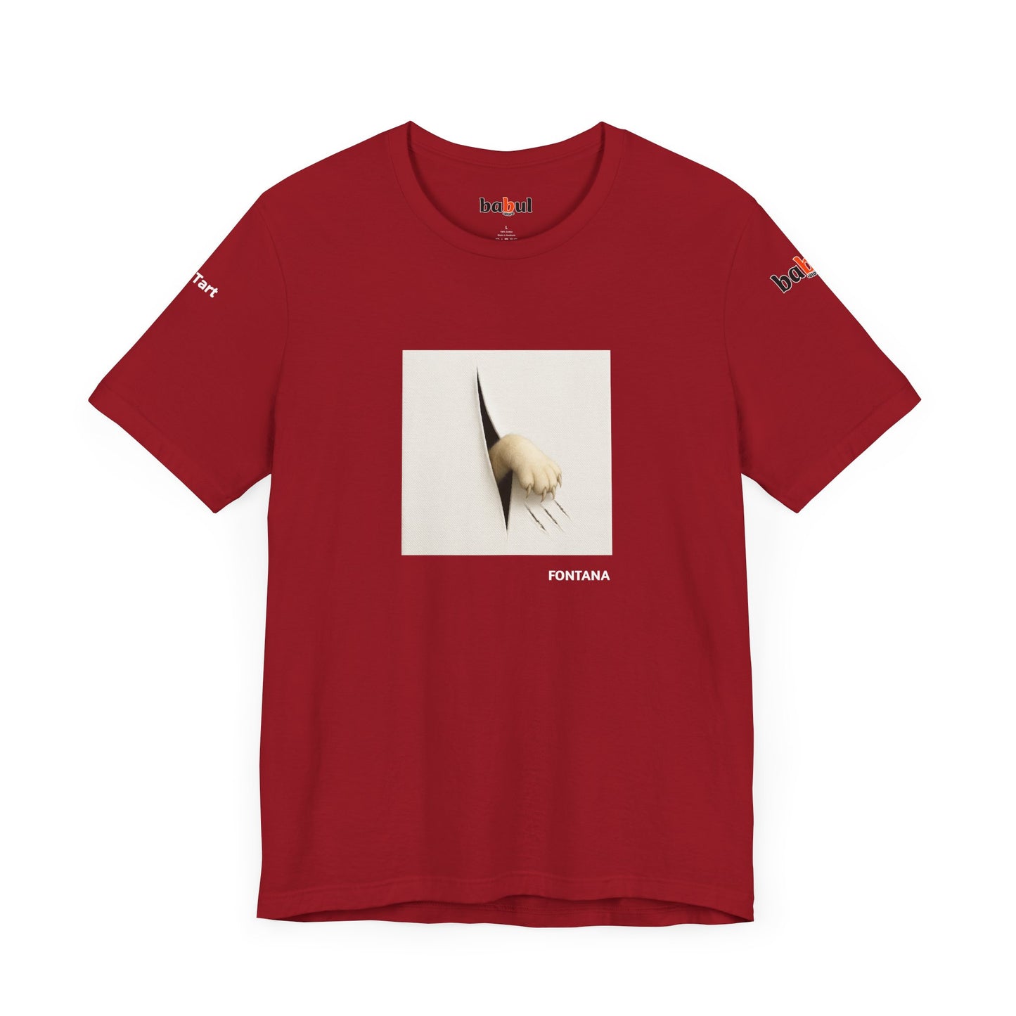 CATART Unisex Jersey Cat T-Shirt - FONTANA - Iconic Painting Reimagined with Cats