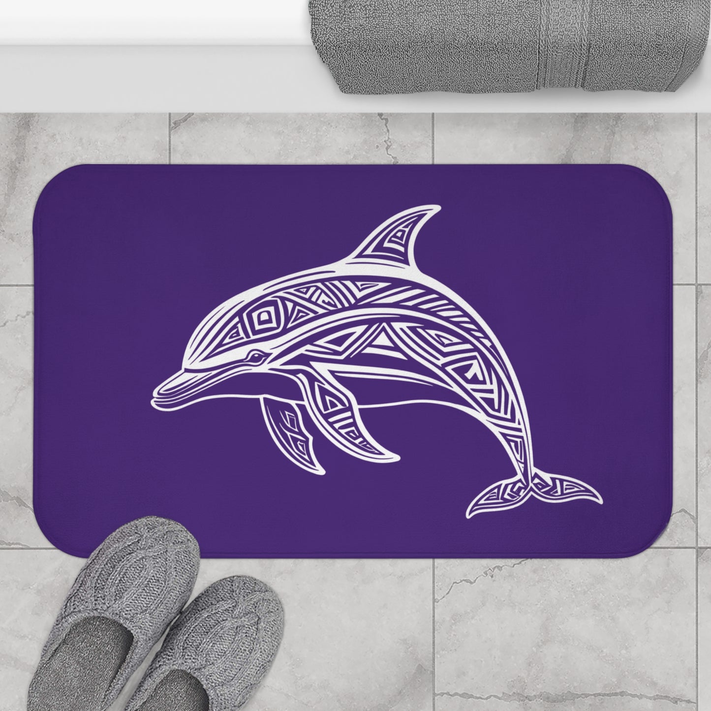 Tribal Bath Mat. Ocean Energy, Tribal Style
