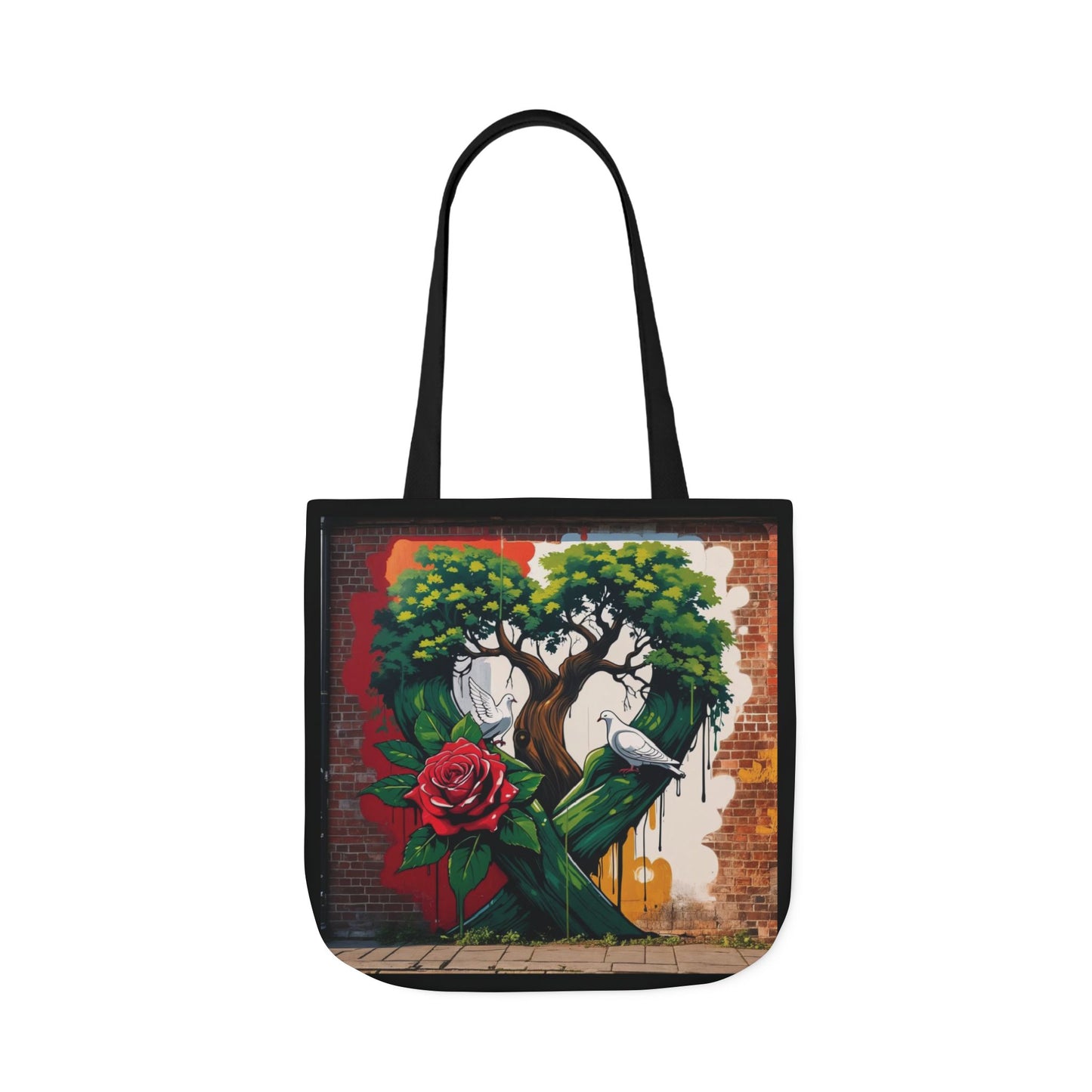 Artistic Surge - Eco-Friendly Canvas Tote Bag - HEART WITH ROSE