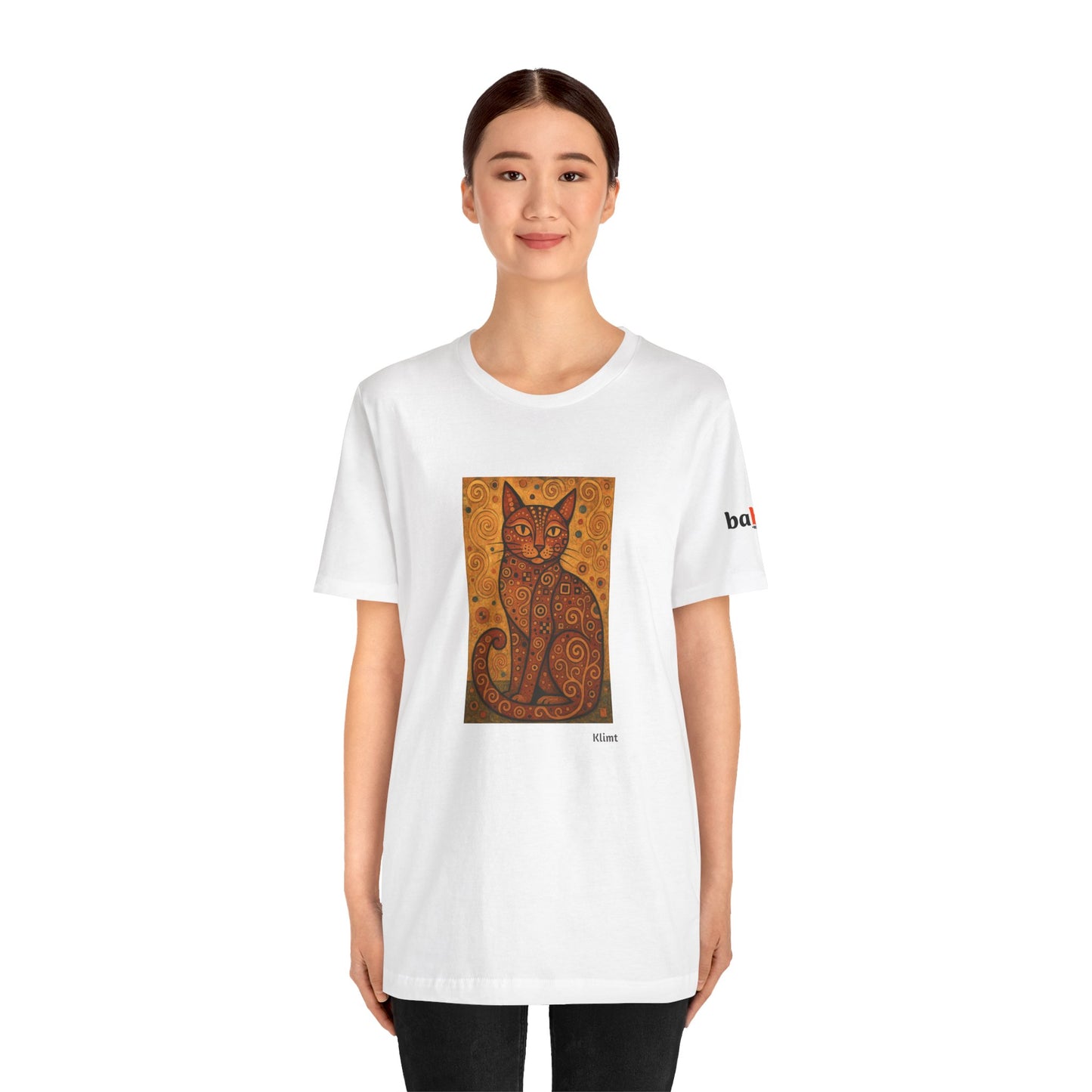 CATART Unisex Jersey Cat T-Shirt - KLIMT - Iconic Painting Reimagined with Cats