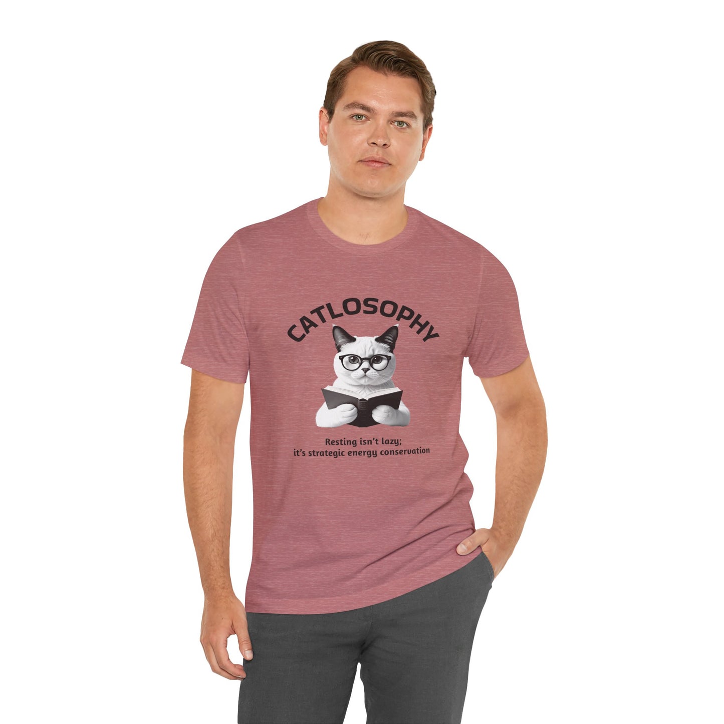 Catlosophy Unisex Jersey Short Sleeve Tee – "Resting isn't Lazy" Design