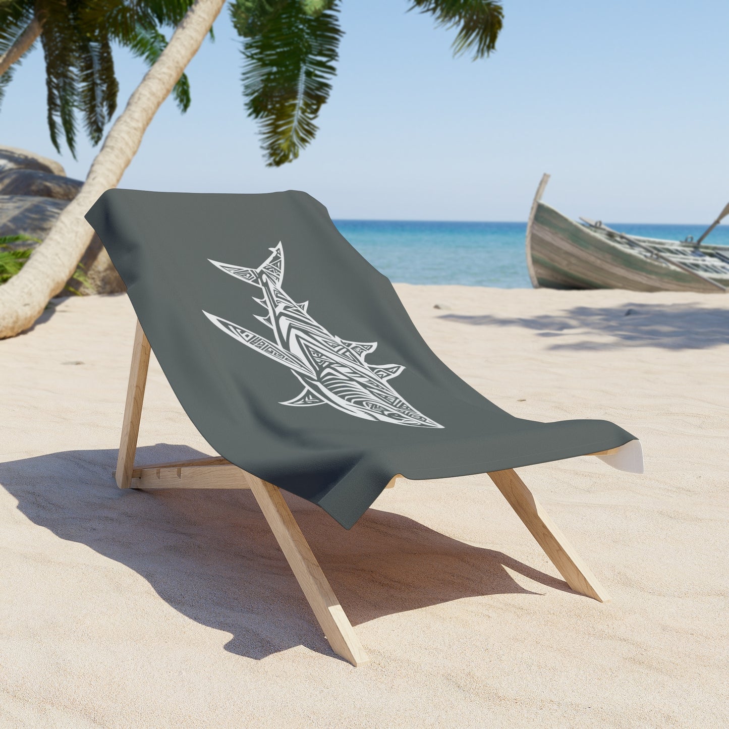 Tribal Waves Beach Towel - SHARK