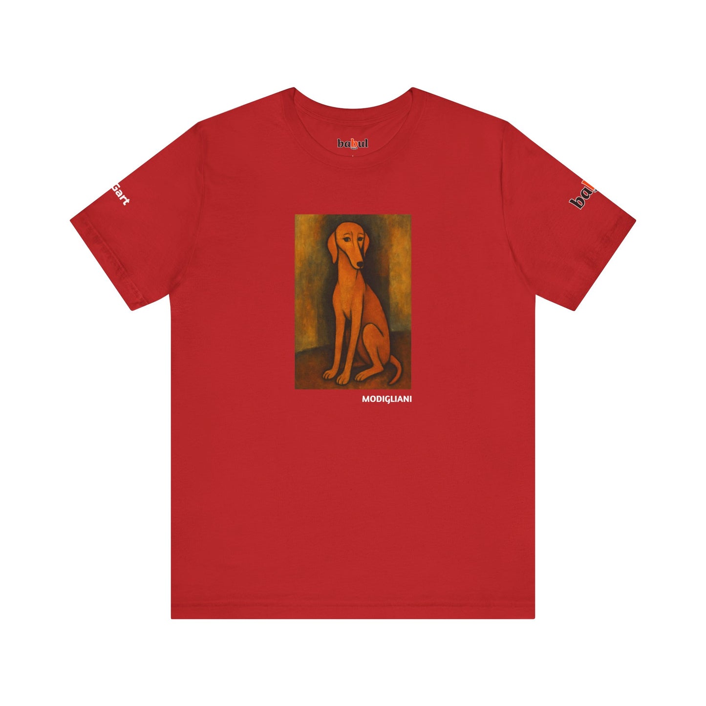 DOGART Unisex Jersey DOG T-Shirt - MODIGLIANI - Iconic Painting Reimagined with Dogs