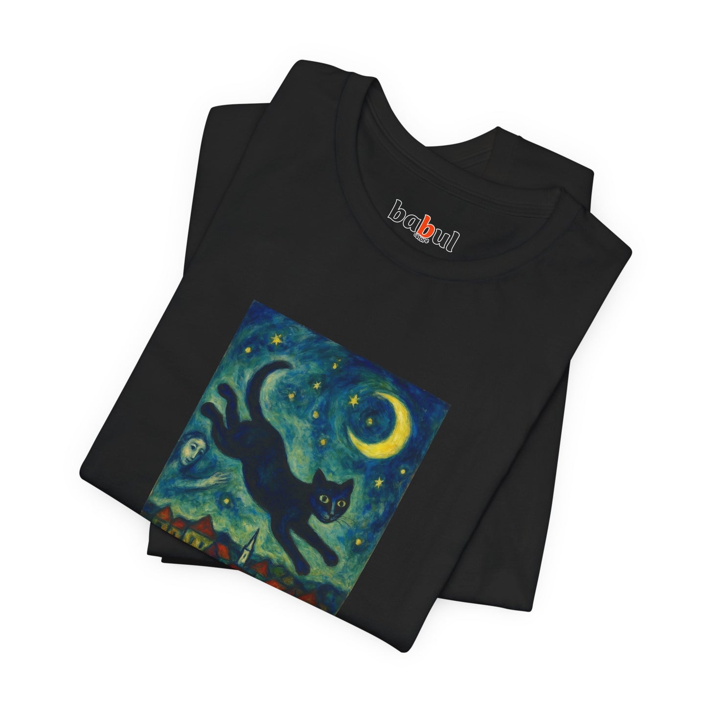 CATART Unisex Jersey Cat T-Shirt - MARC CHAGALL - Iconic Painting Reimagined with Cats