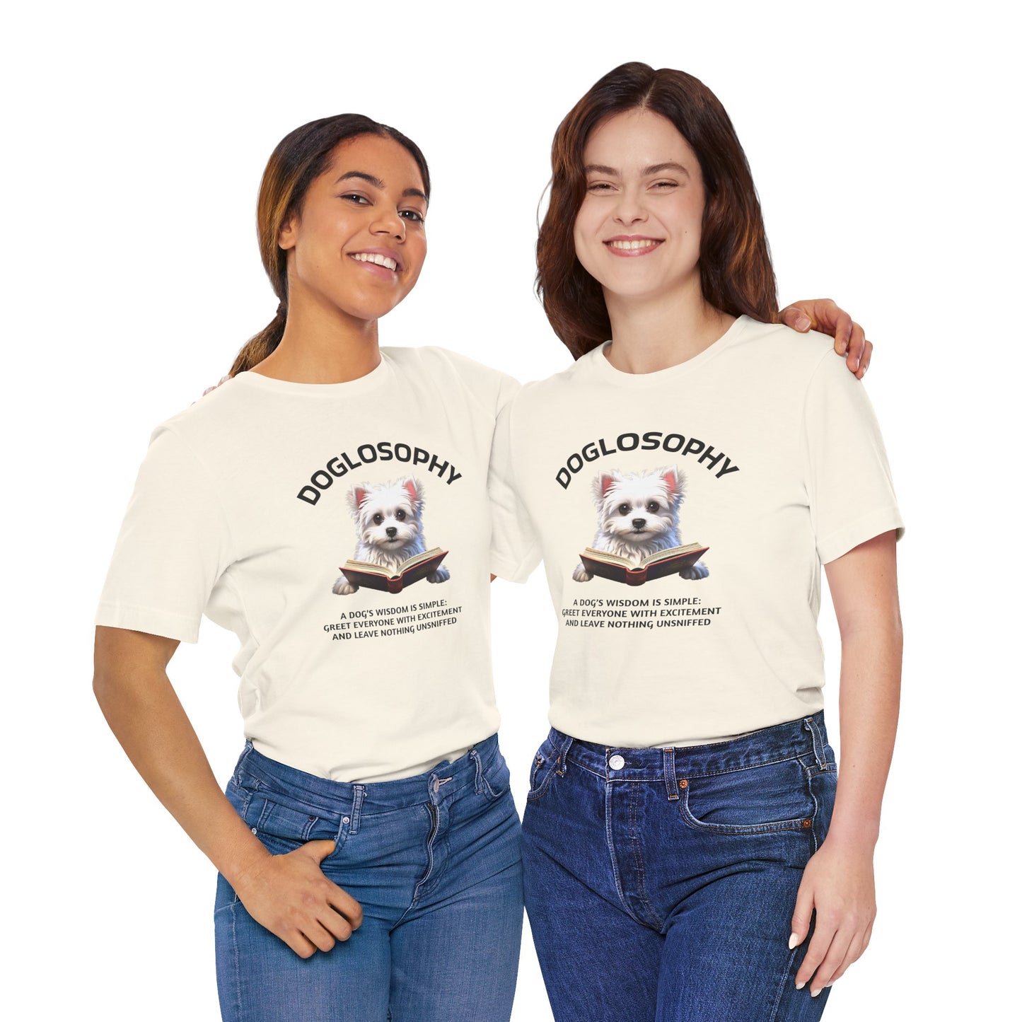 Doglosophy Unisex Jersey Short Sleeve Tee – "A Dog's wisdom is simple" Design
