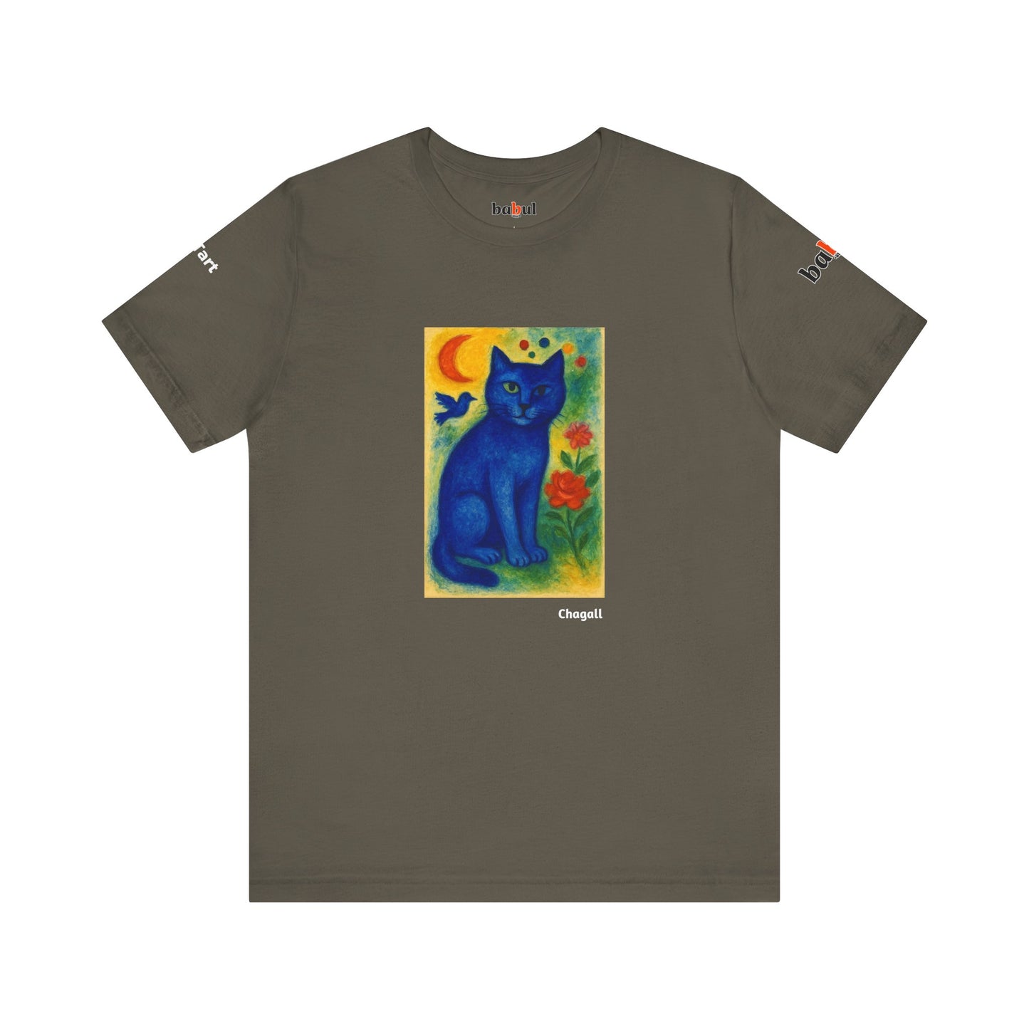 CATART Unisex Jersey Cat T-Shirt - MARC CHAGALL - Iconic Painting Reimagined with Cats