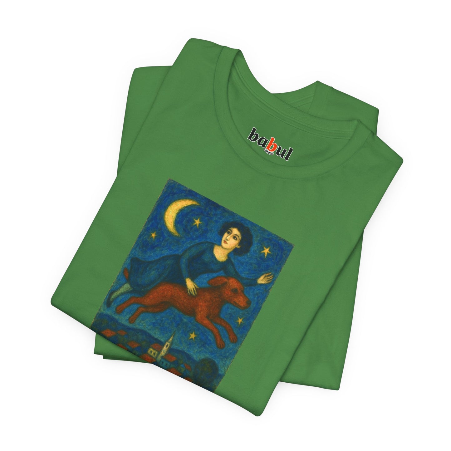 DOGART Unisex Jersey Cat T-Shirt - MARC CHAGALL - Iconic Painting Reimagined with Dogs