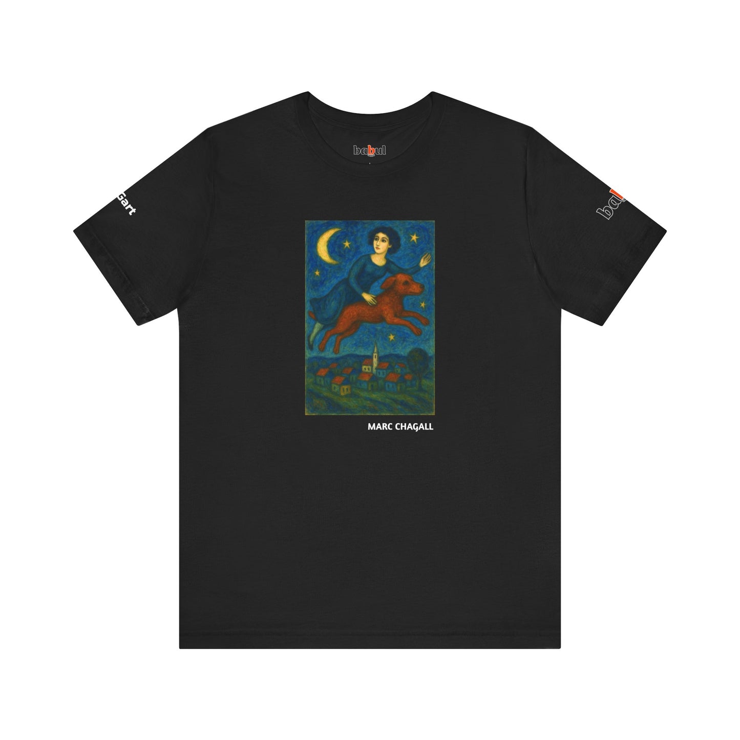 DOGART Unisex Jersey Dog T-Shirt - MARC CHAGALL - Iconic Painting Reimagined with Dogs