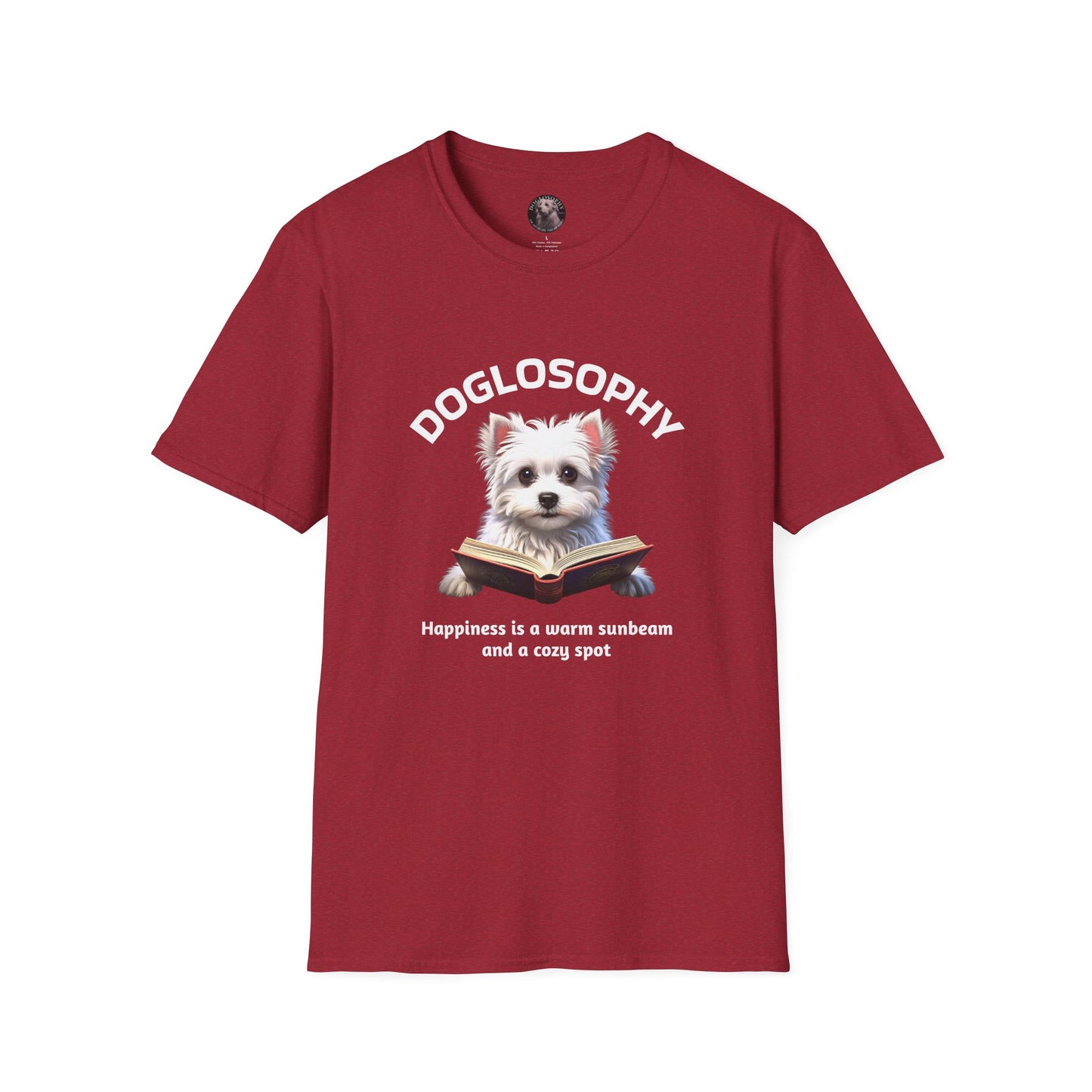 Doglosophy Unisex Softstyle T-Shirt - "Happiness is a Warm Sunbeam" Design