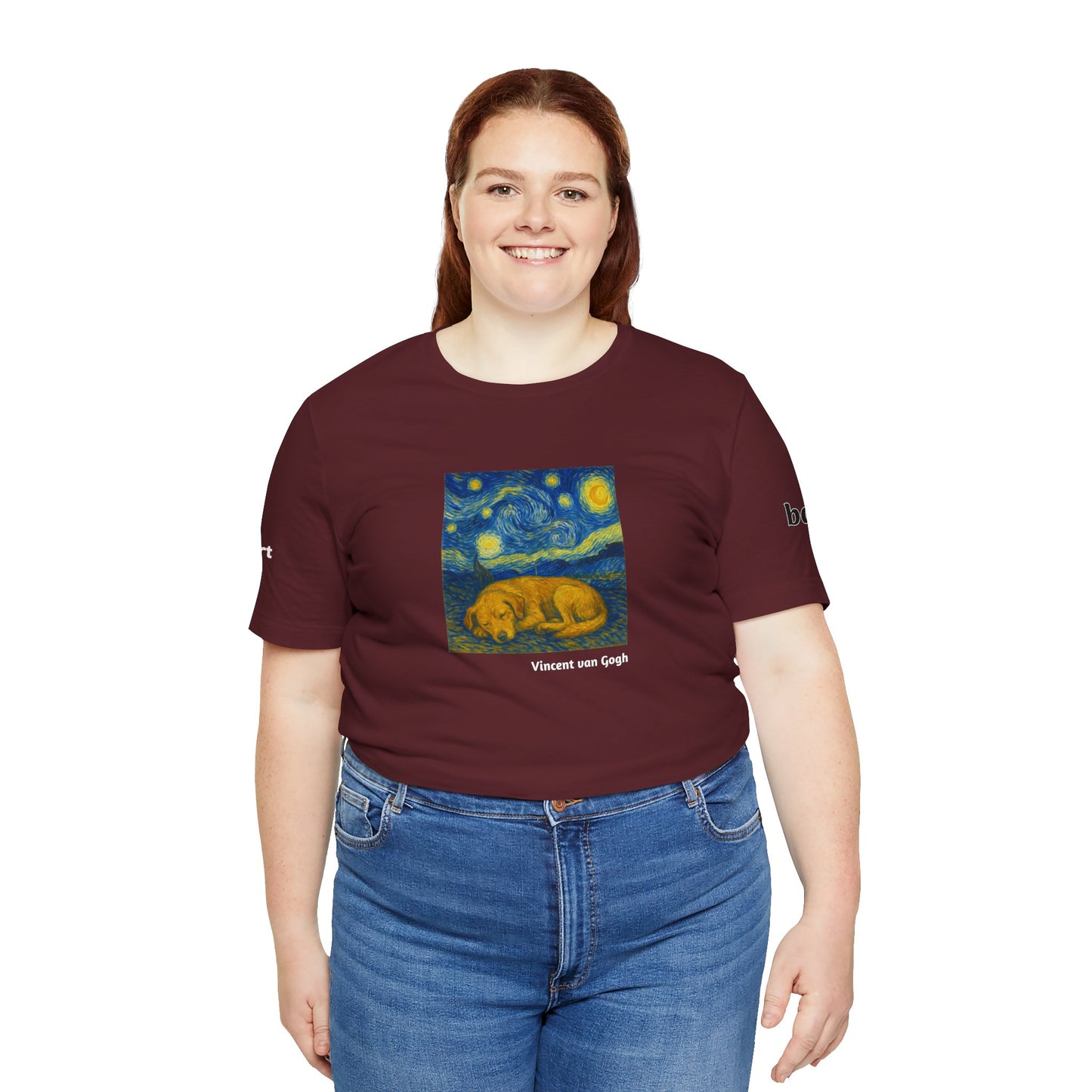 DOGART Unisex Jersey Dog T-Shirt - VAN GOGH - Iconic Painting Reimagined with Dogs