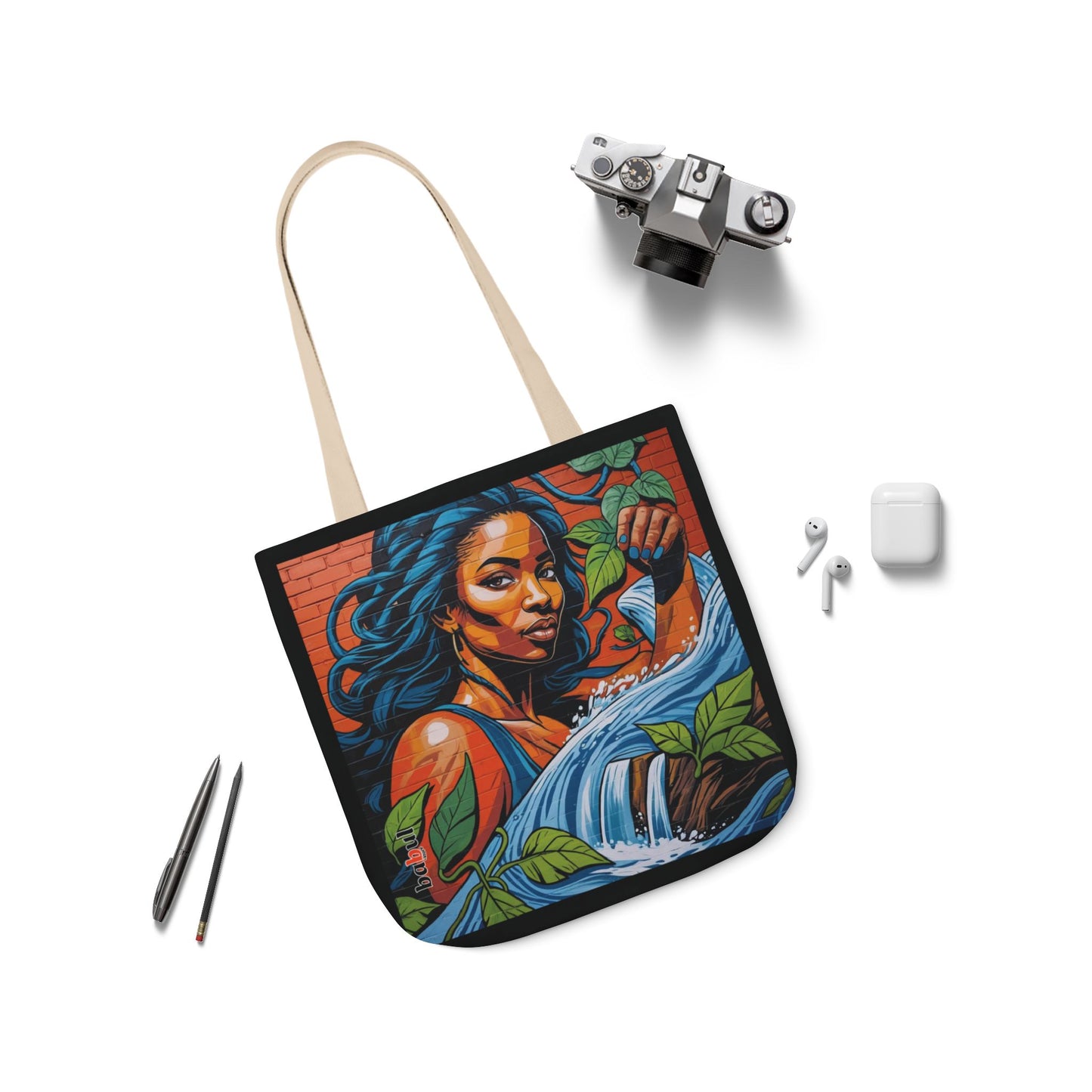 Artistic Surge - Eco-Friendly Canvas Tote Bag - WOMAN WITH WATER